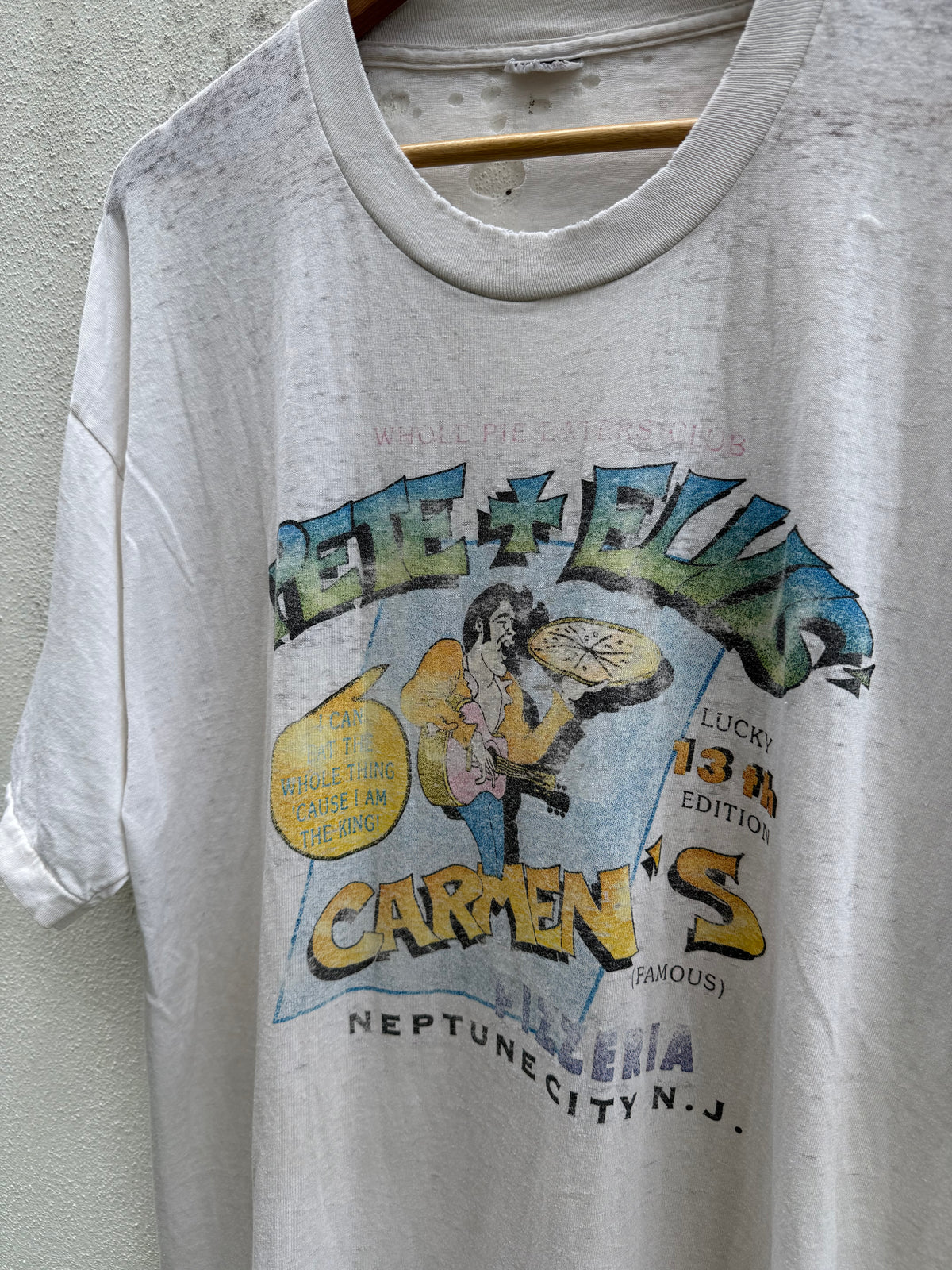 Vintage Pete & Elvis Whole Pie Eaters Club Distressed Paperthin Tshirt