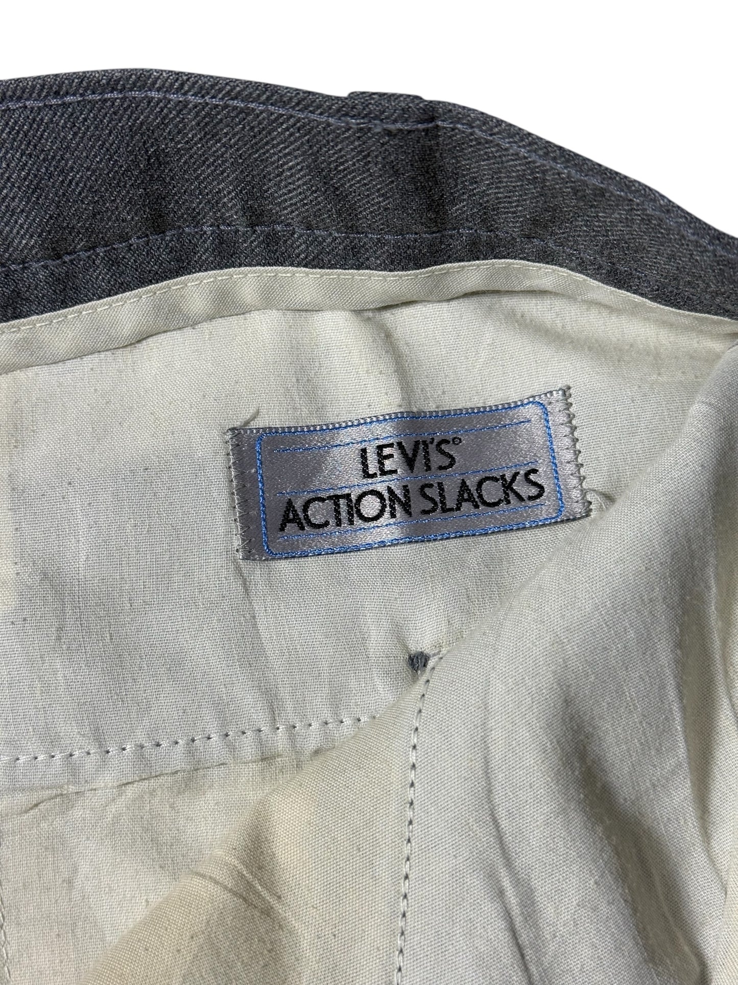 Vintage Levis Action Slacks Grey Dress Trousers Made In Usa