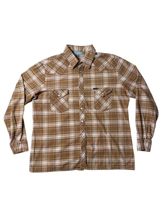 Vintage 1990s Raw Hide Western Plaid Snap Button Shirt