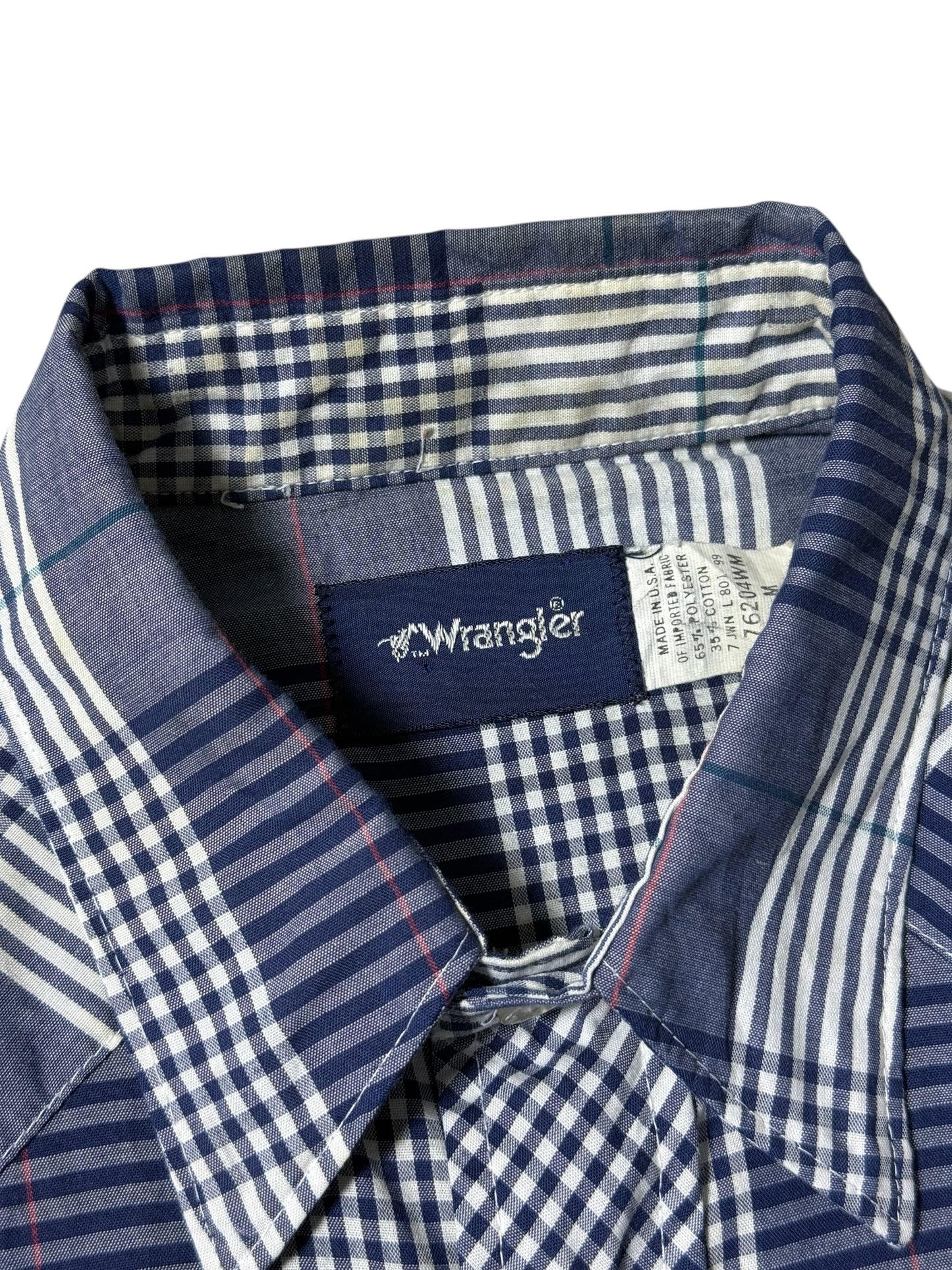 Vintage 1970s-80s Wrangler Plaid Western Shirt