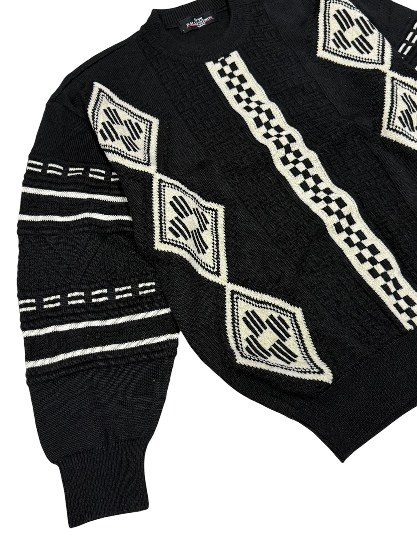 Vintage Seve Ballesteros Renown Golf Sweater Geometric Knit Crewneck Made In Japan