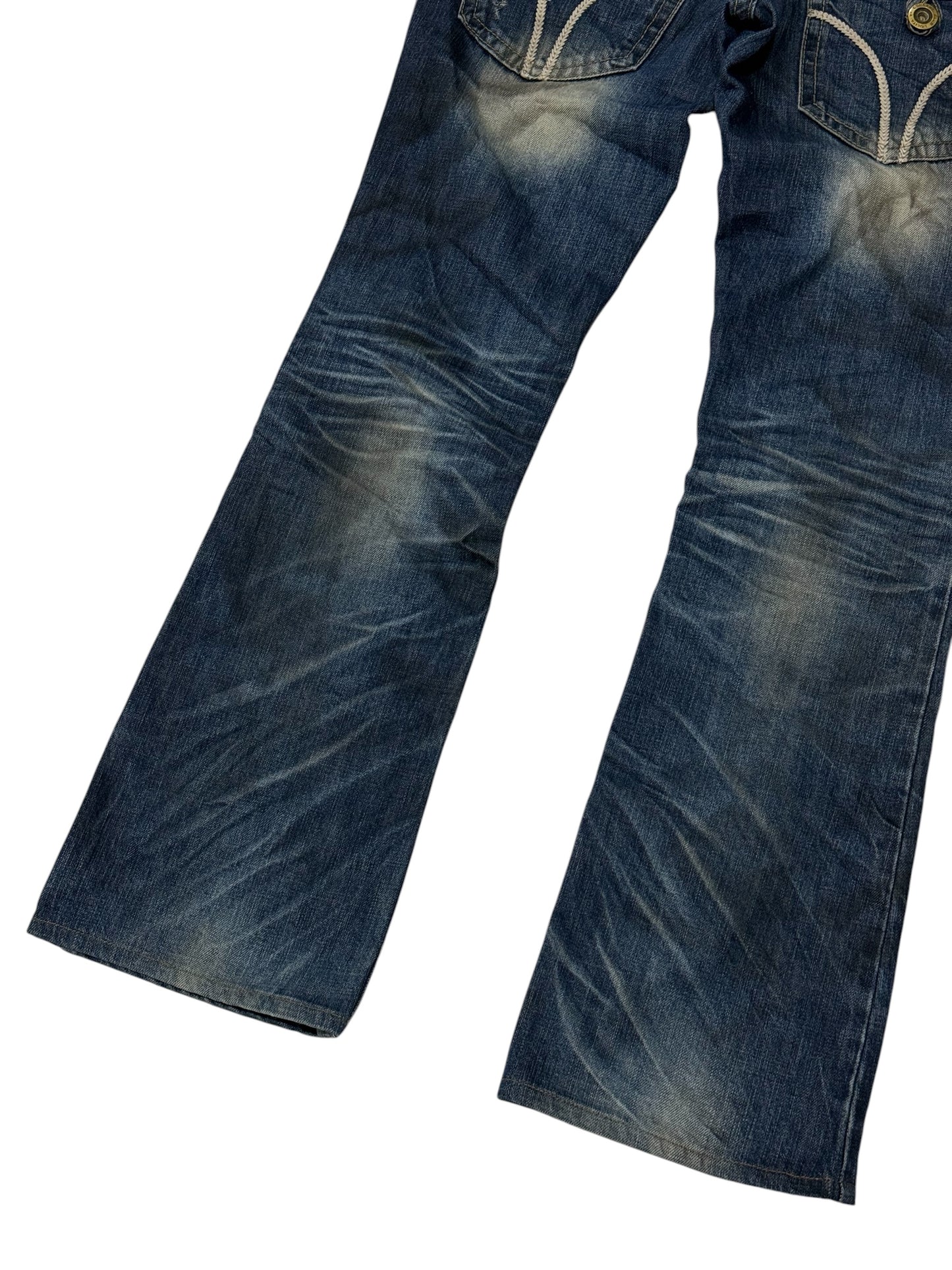 Vintage Y2K Lolita Goth Punk Flared Studded Jeans