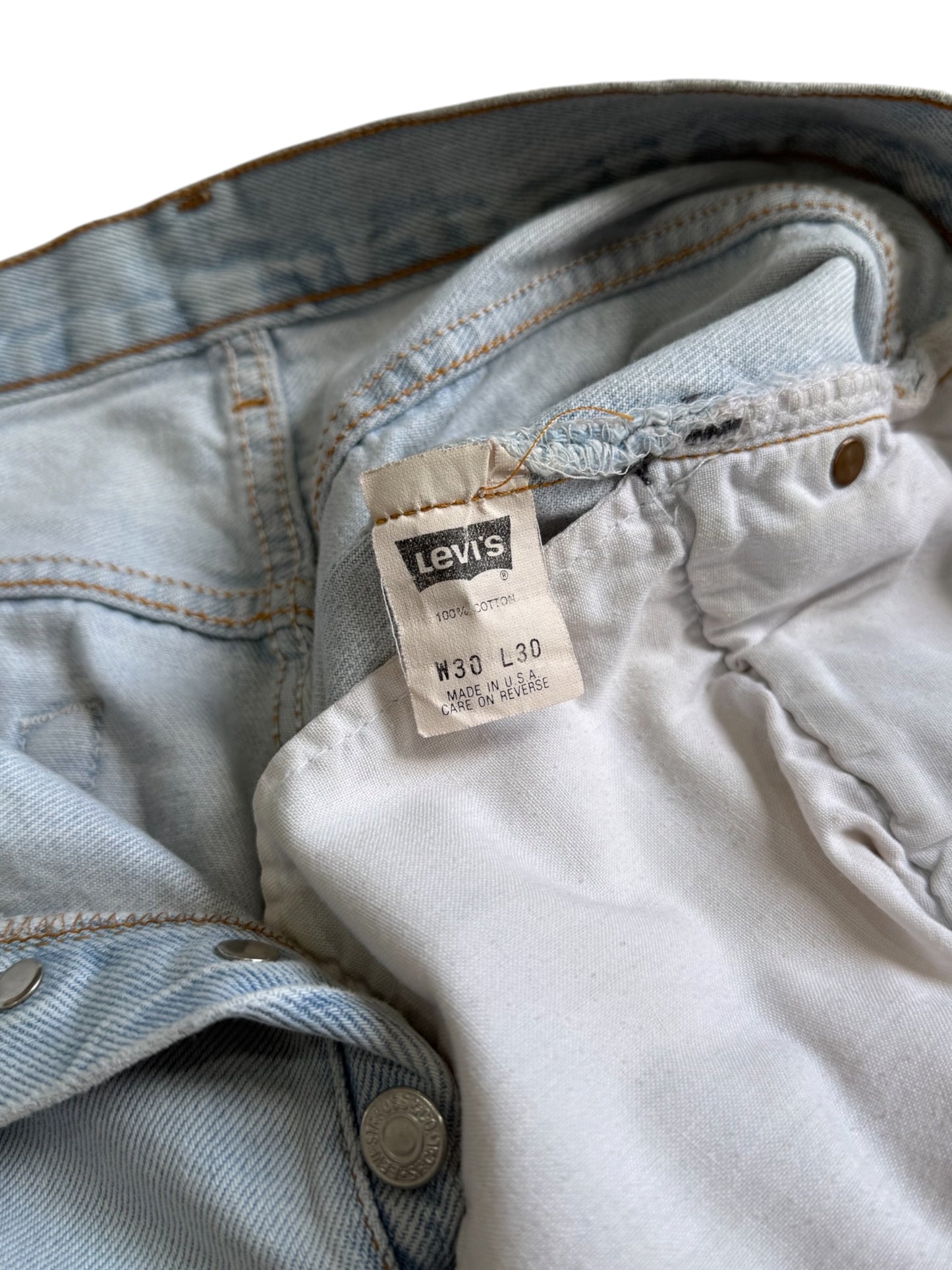 Vintage Levis 501 Cut Off Denim Jeans Made In Usa