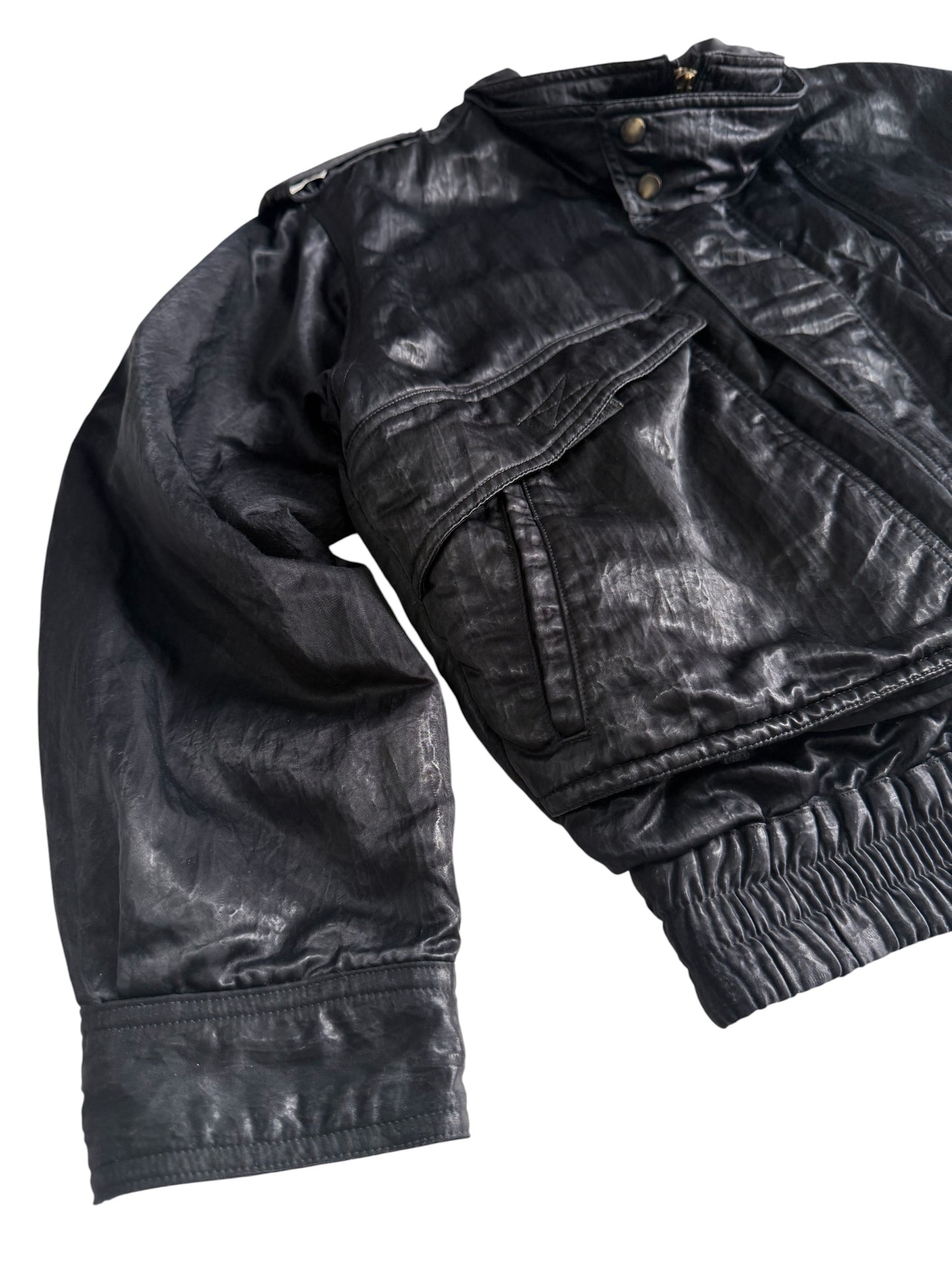 Vintage 80s 90s Japanese Multi Pocket Flight Bomber Jacket Removable Boa Liner
