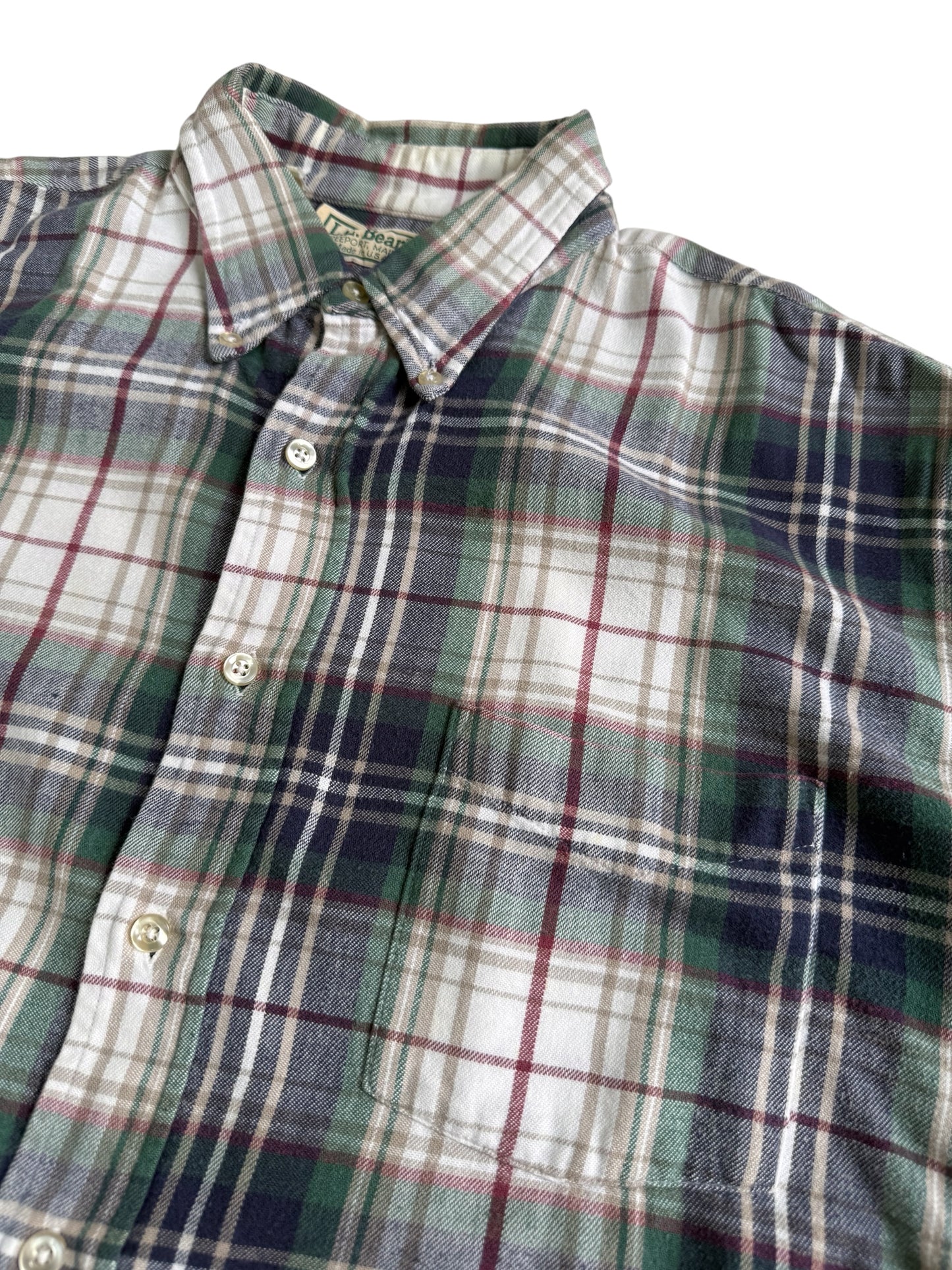 Vintage LL Bean Made in USA Plaid Flannel Shirt
