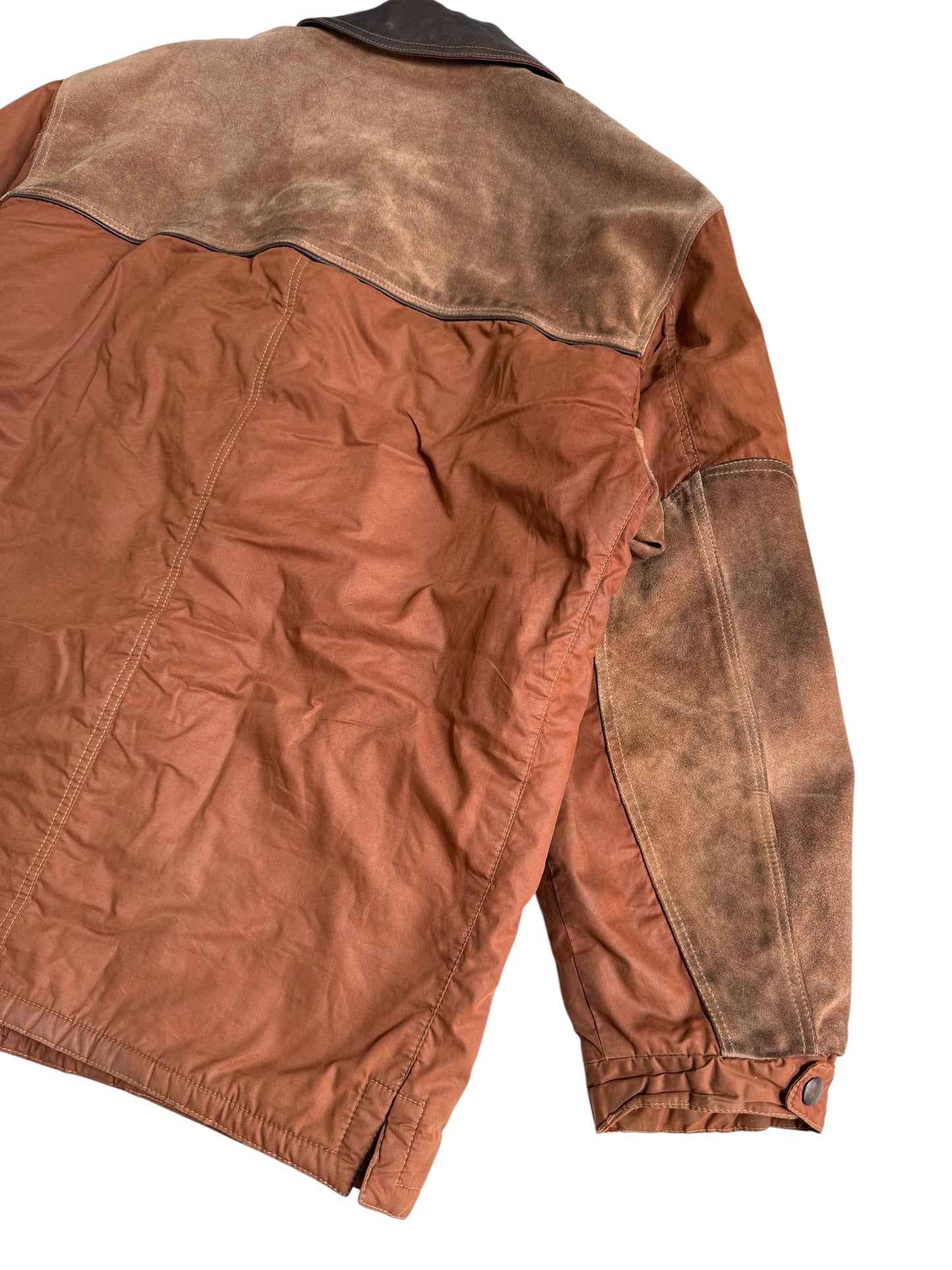Vintage 1980s Cinquanta Leather Trim Hunting Jacket Made in Italy