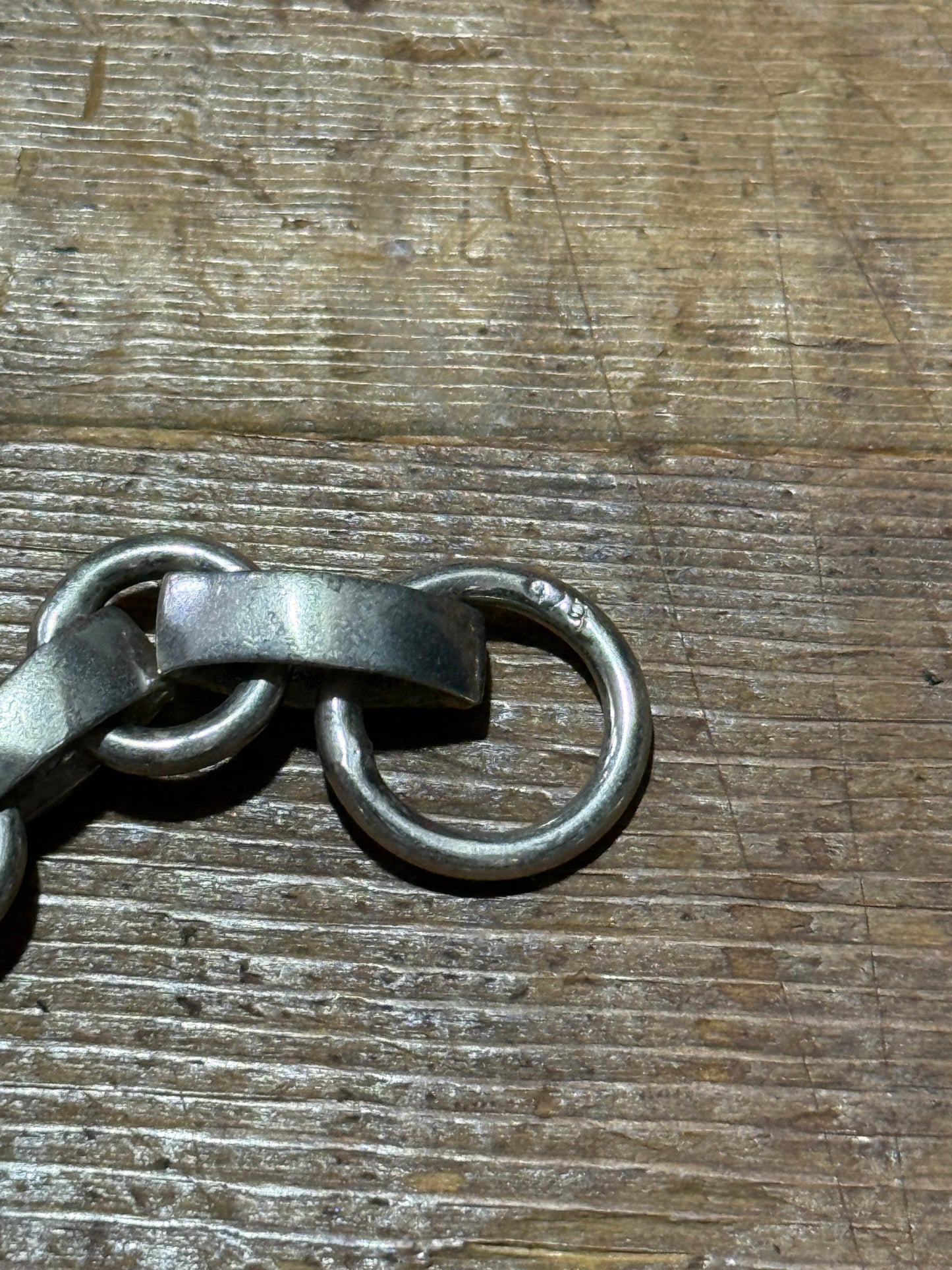 Vintage Industrial Chain Bracelet Toggle Clasp Sterling Silver