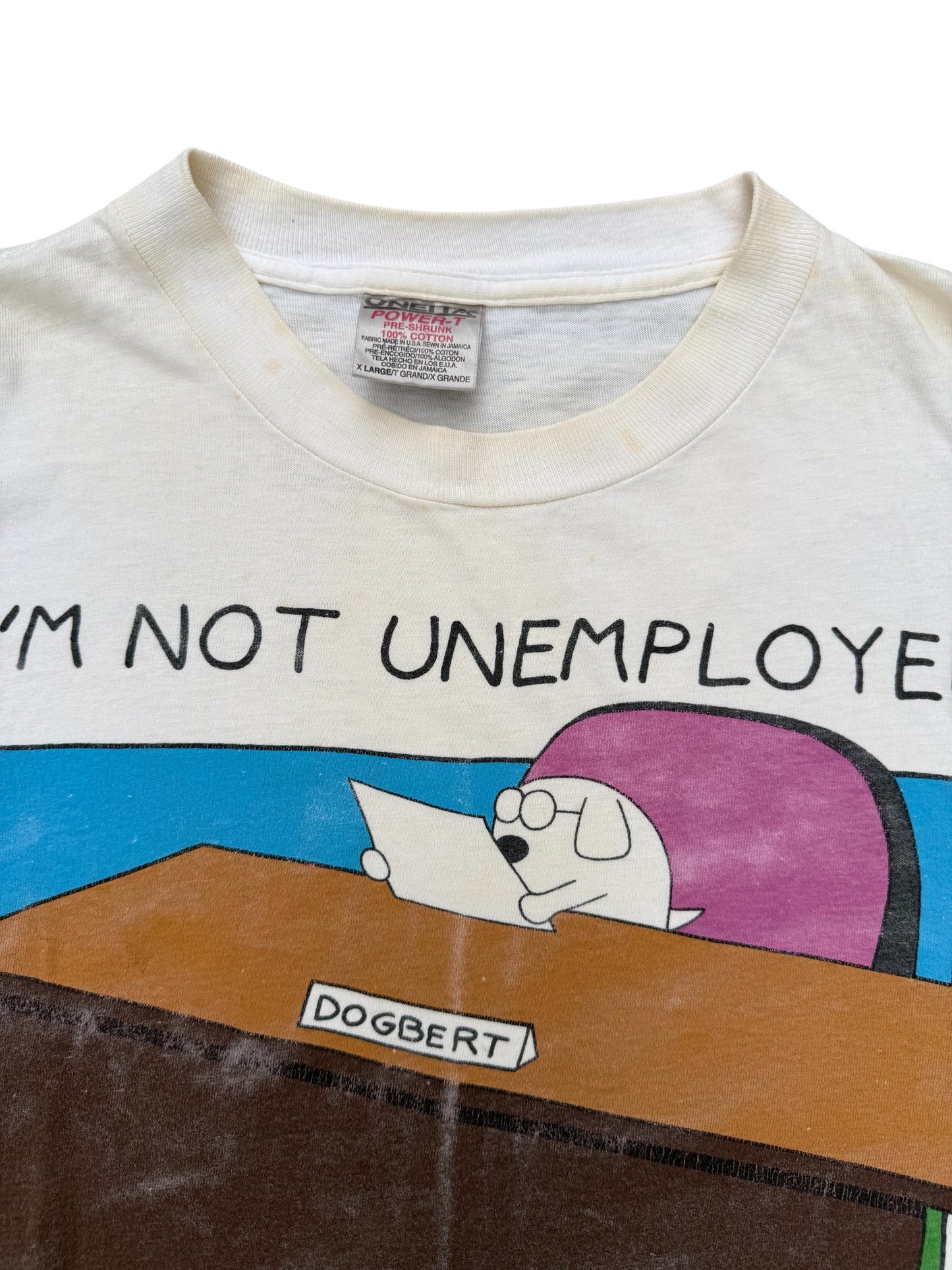 Vintage Dilbert “I’m Not Unemployed, I’m A Consultant” Tee (Dogbert Comic, 1990s)