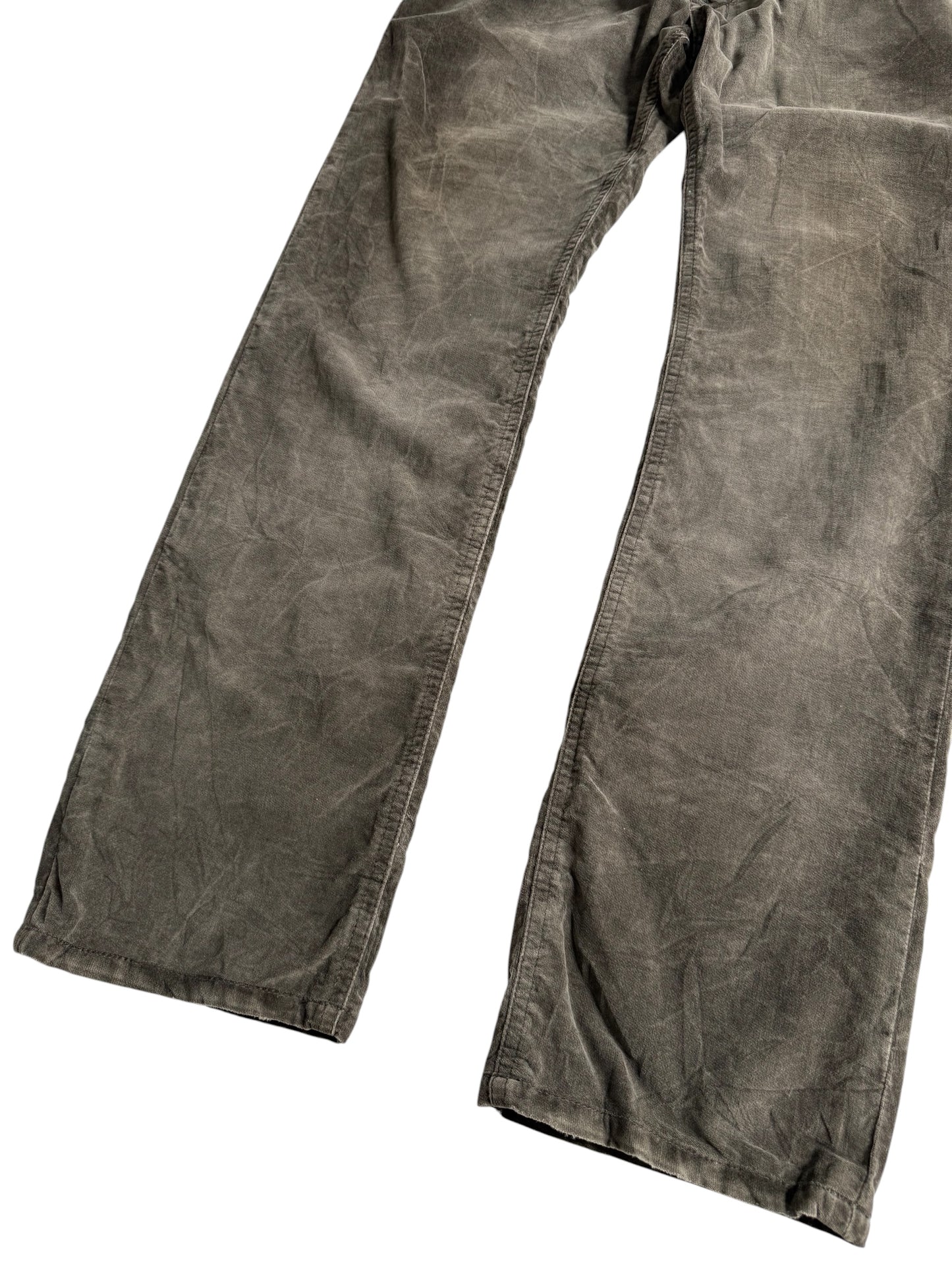 Vintage Y2K Diesel Industry Waxed Cotton Pants Brown Grey Distressed Fade