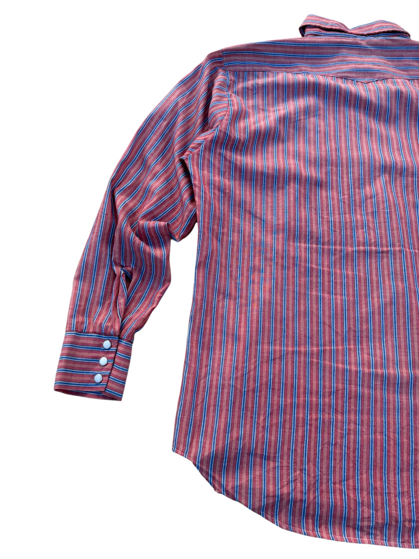 Vintage 70s–80s Western Snap Button Stripe Shirt Permanent Press
