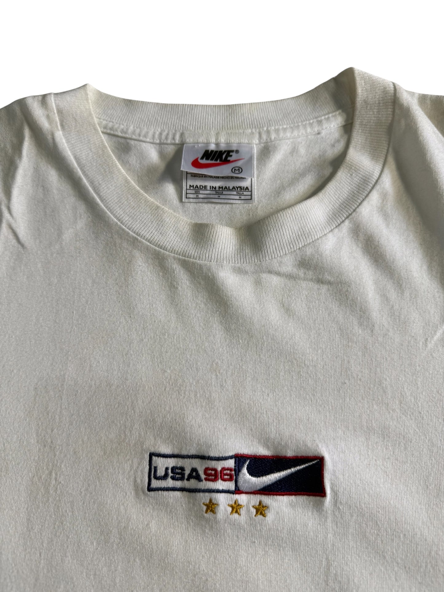 Vintage 1996 Nike Usa Embroidered Block Logo Tshirt