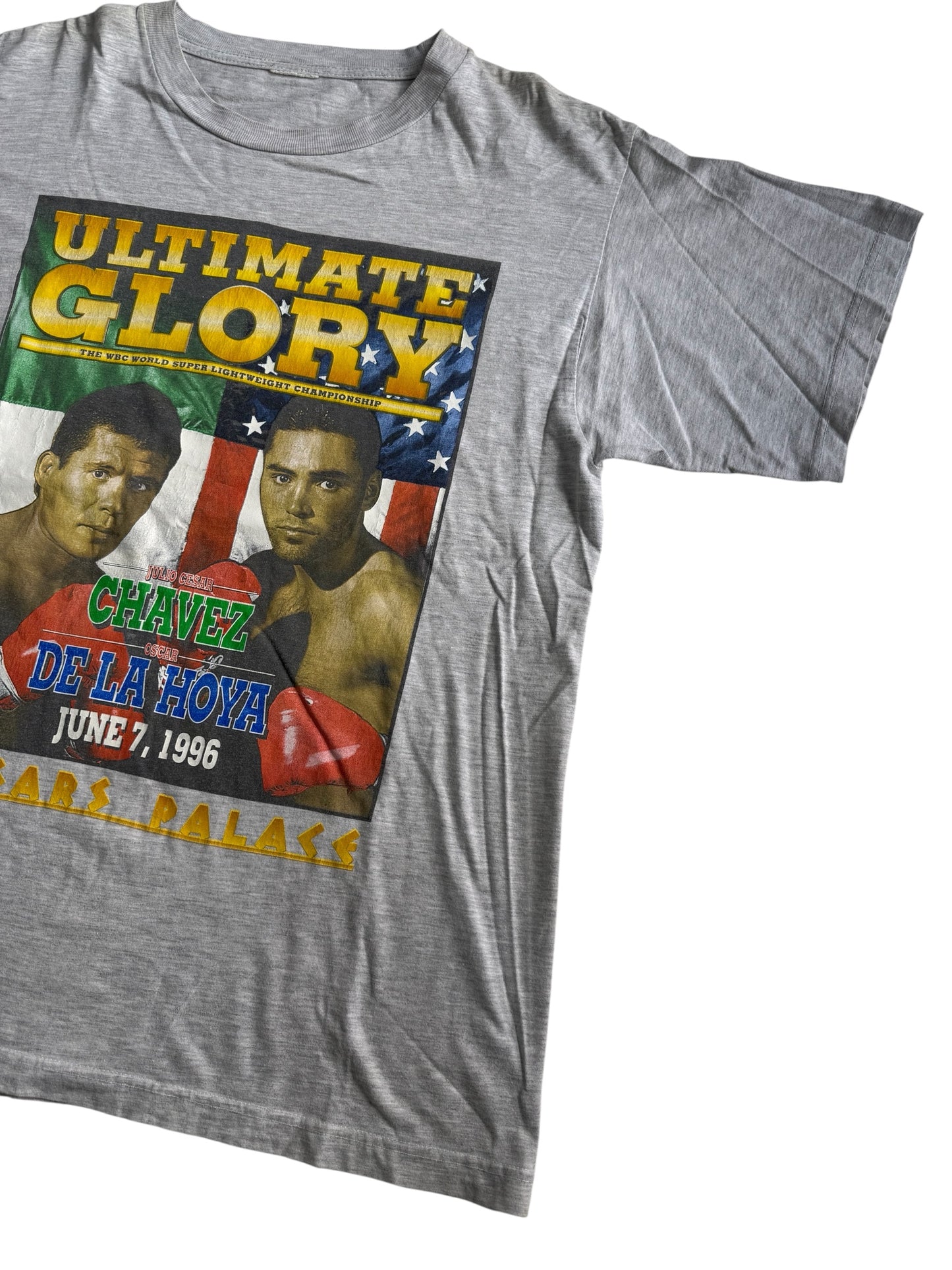 Vintage 1996 Chavez vs De La Hoya Ultimate Glory Boxing Tshirt Caesars Palace Fight Promo