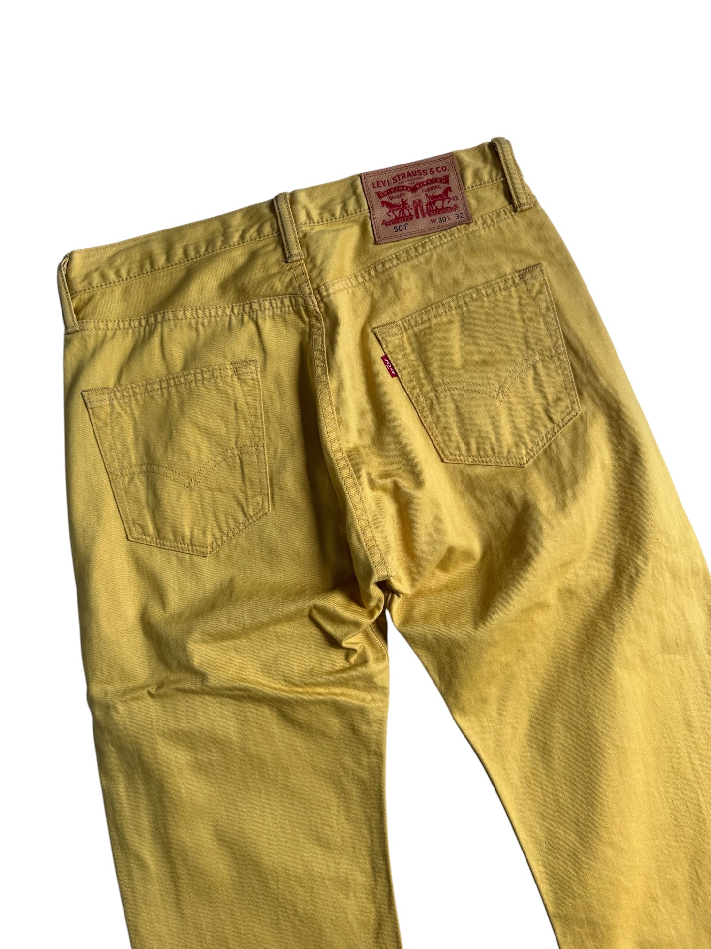 Levis 501 Mustard Yellow Denim Jeans Made in Poland