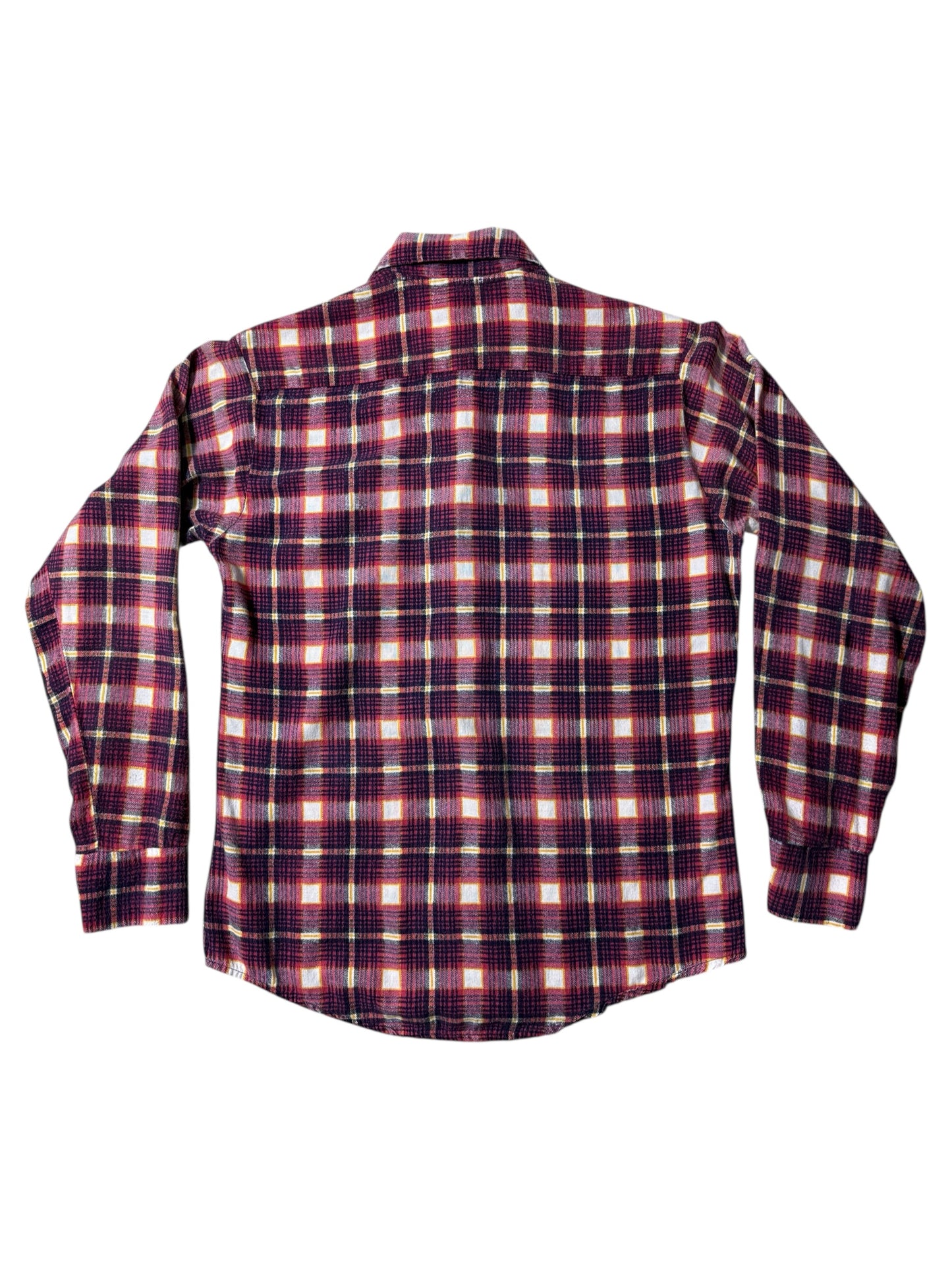 Vintage 1970s Prest-Rite Plaid Flannel Shirt Permanent Press USA Made