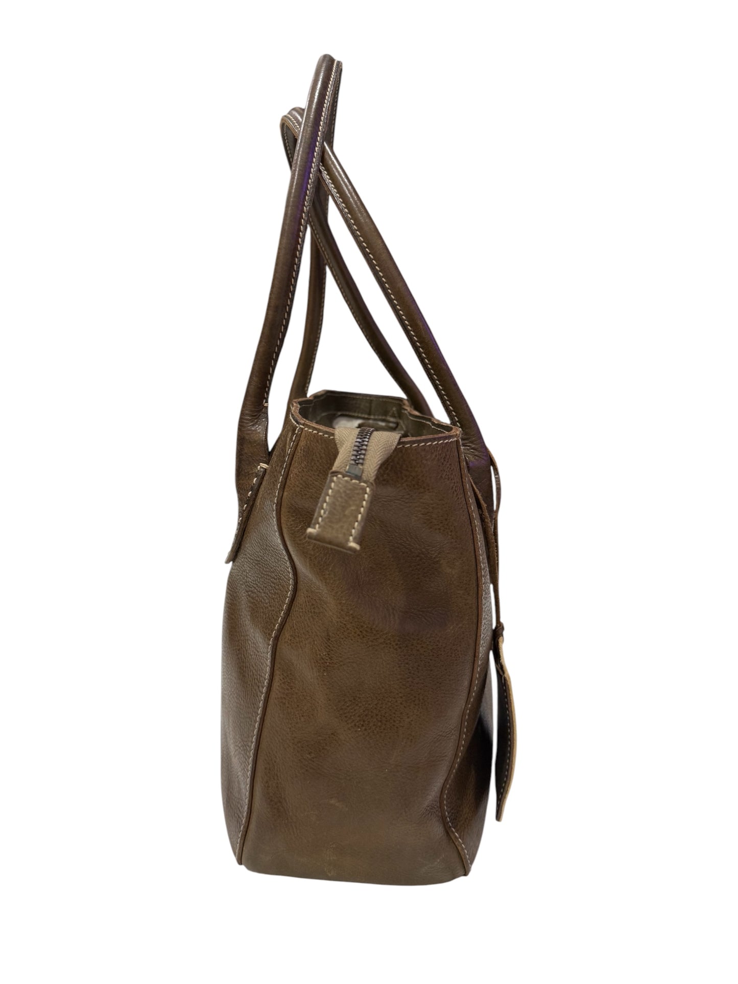 Genten Handcrafted Leather Tote Bag Charm Removable Pouch Japanese Tool Bag