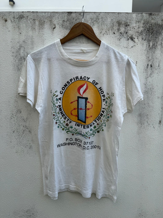 Vintage 1986 Amnesty International A Conspiracy Of Hope Concert Tour Tshirt