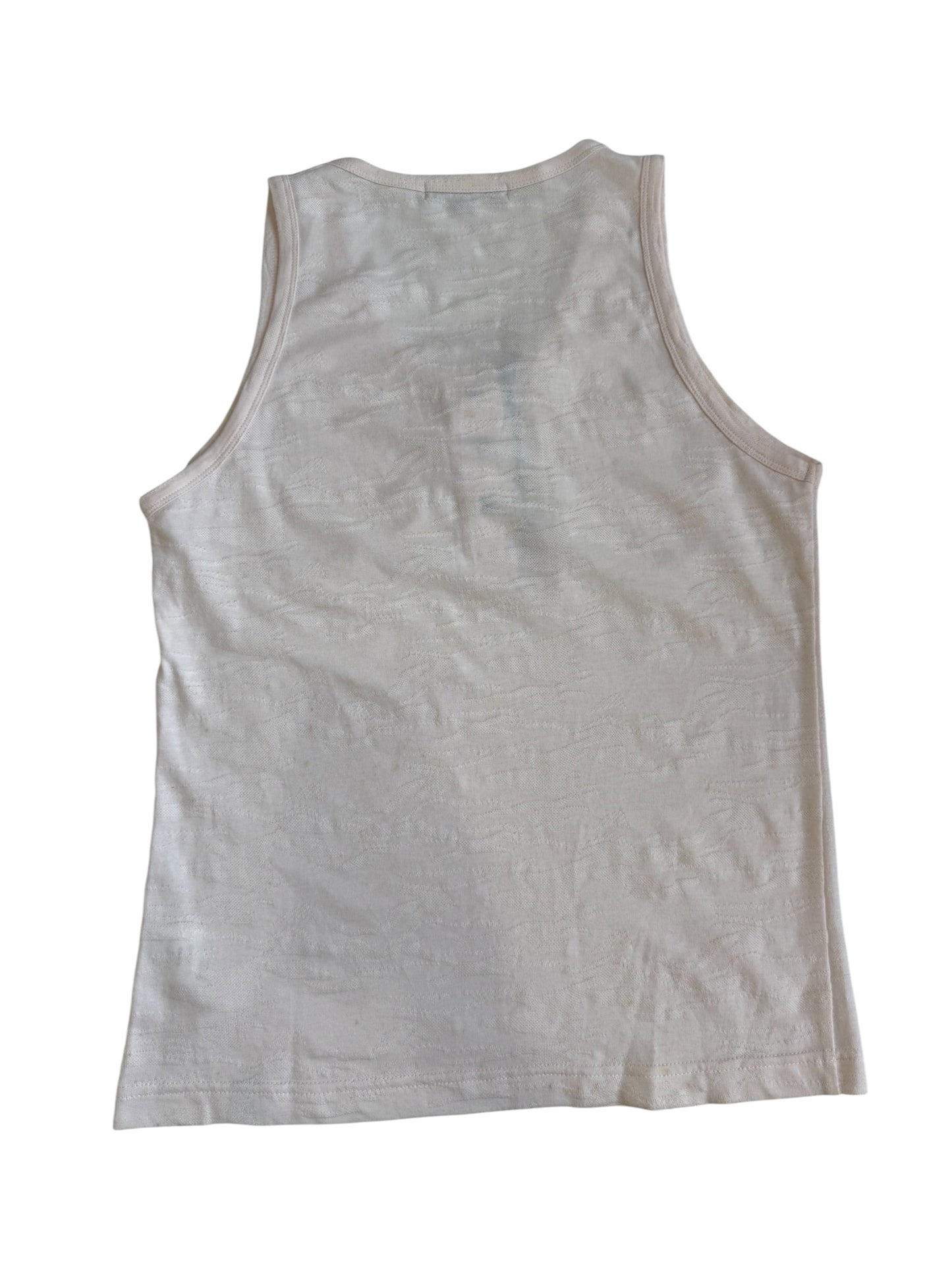 In The Attic Slub Knit Henley Tank Top Zipper Distressed Grunge Y2K