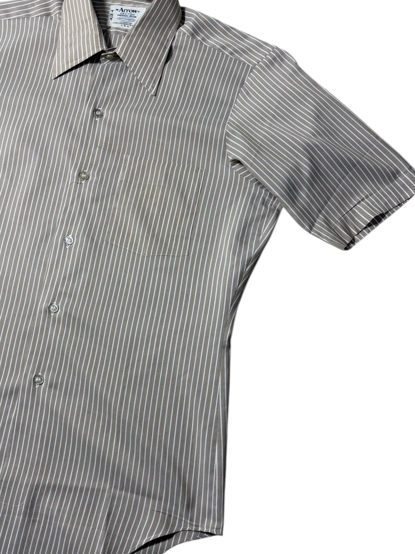 Vintage 1970s–80s Arrow Decton Perma-Iron Stripe Shirt USA