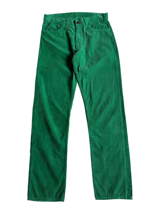 Vintage 1990s Levis White Tab Green Corduroy Pants Made in USA