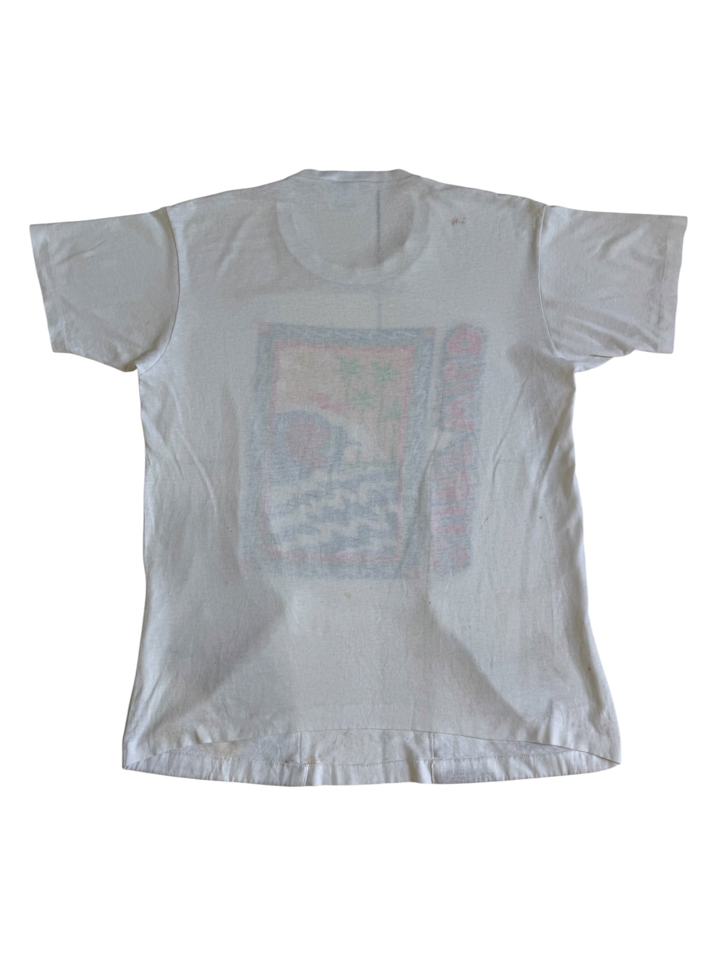 Vintage 80s 90s Surf Wild Beach Cover Up Tshirt Pocket Checklist Made In Usa