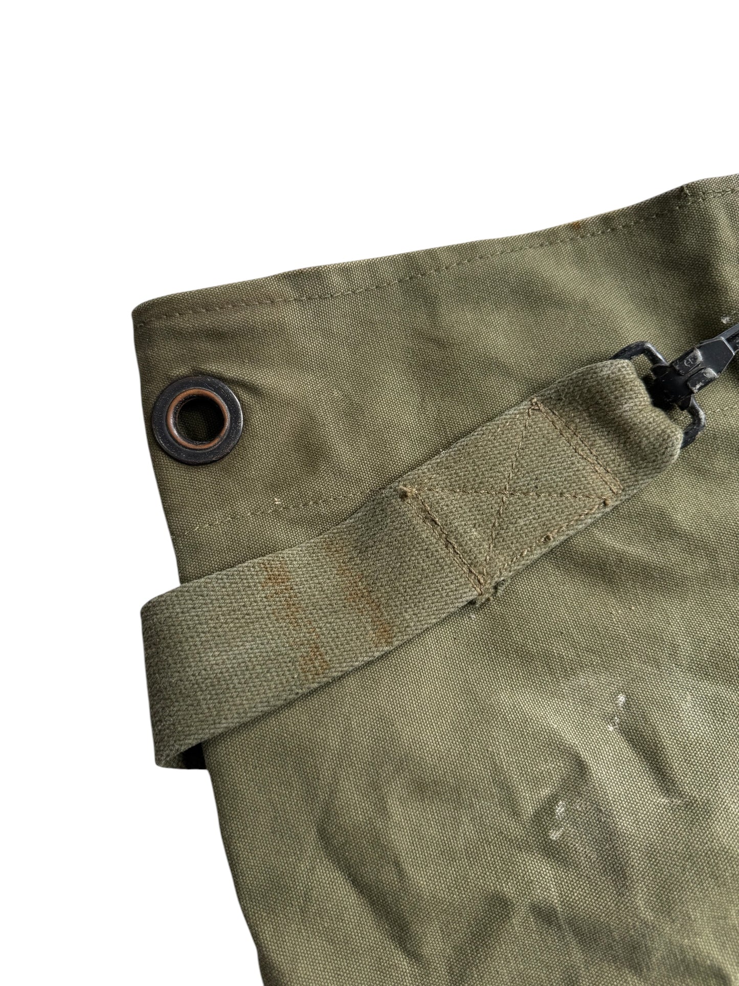 Vintage 50s-60s Us Army Olive Drab Canvas Top-Load Duffle Bag