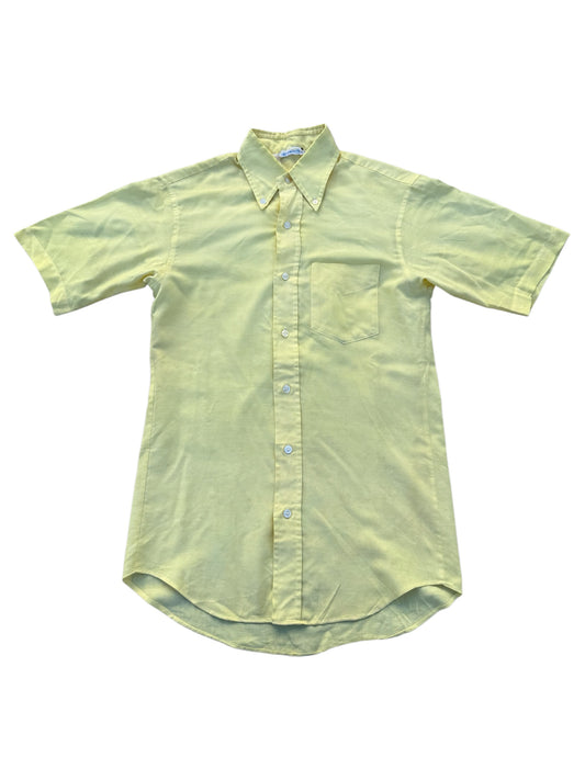 Vintage 70s–80s FANCYING Yellow Button-Down Short Sleeve Shirt