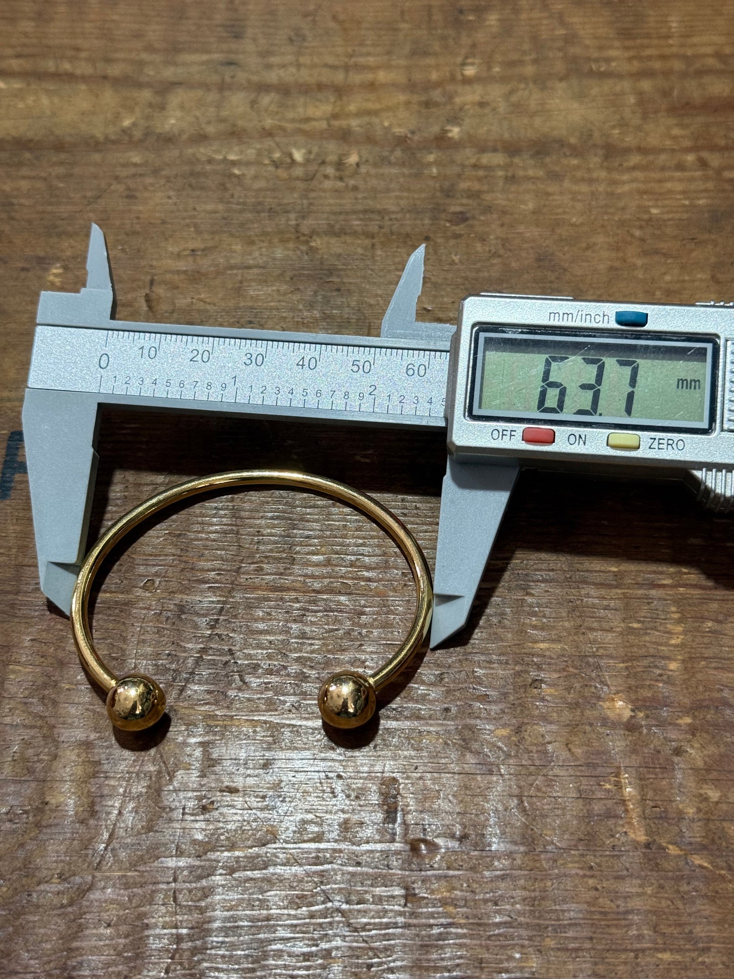 Vintage Gold Tone Cuff Bracelet Ball End