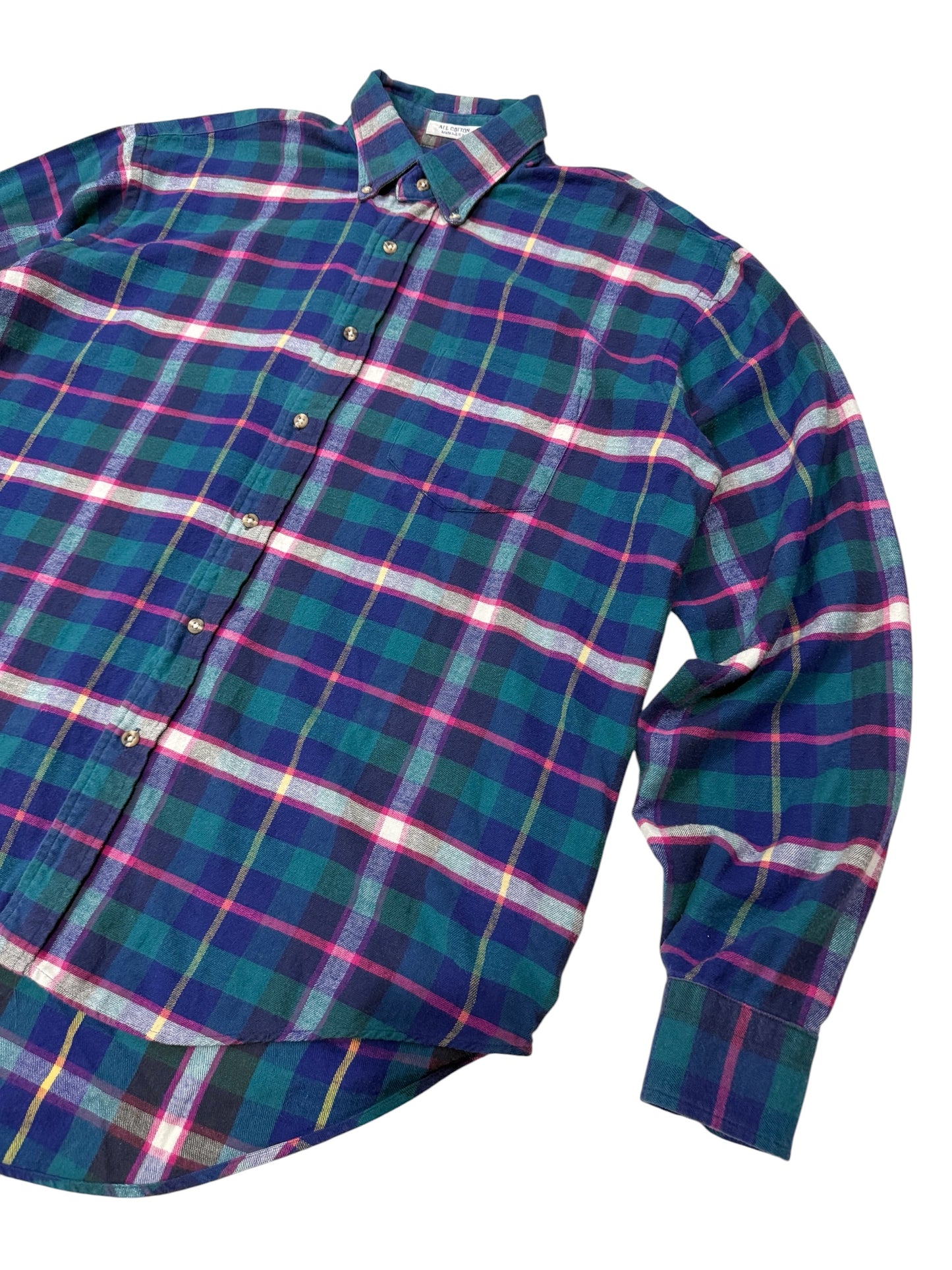 Vintage 1990s Kearney House Plaid Flannel Shirt Made in USA