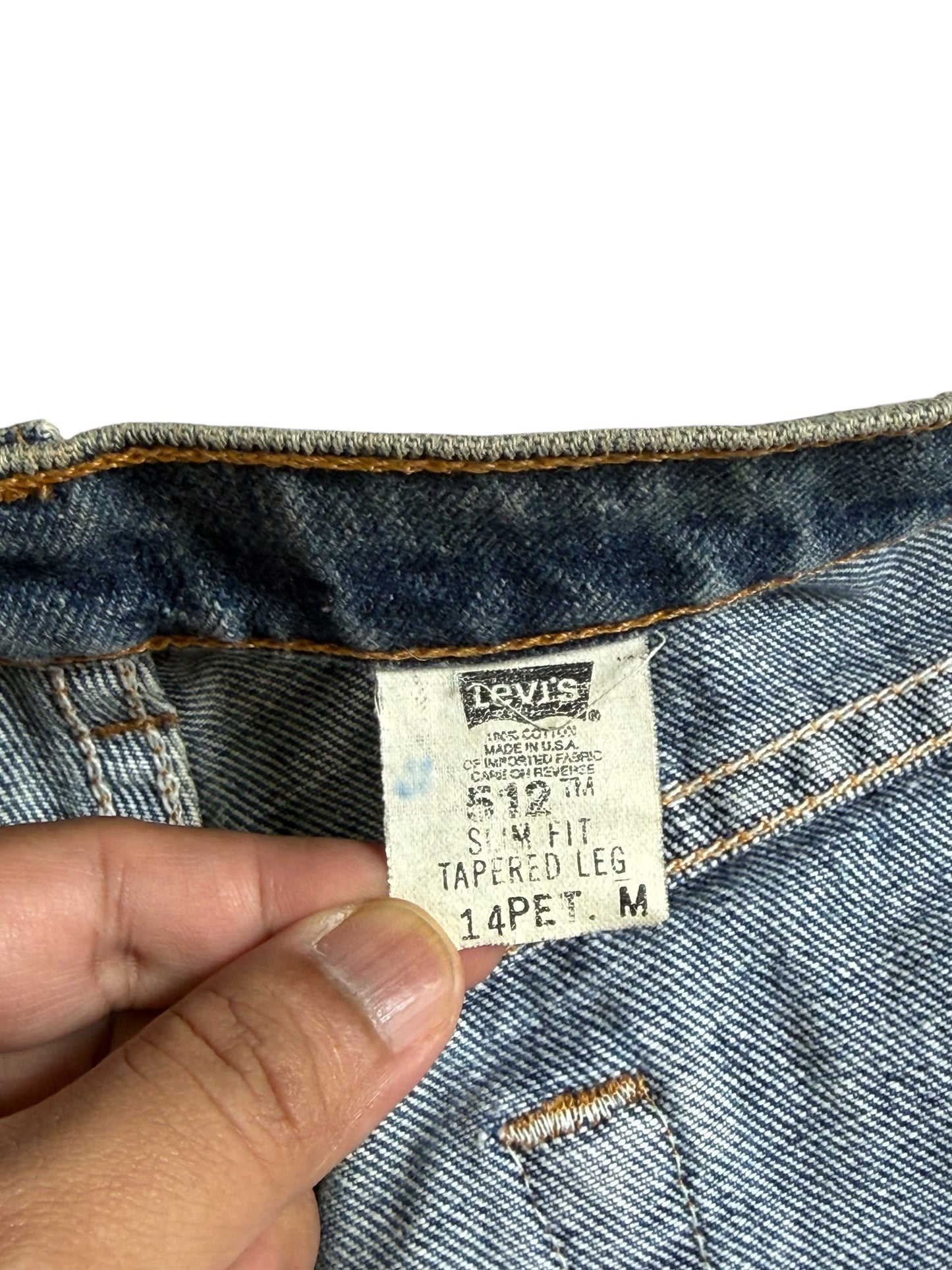 Vintage Levis 512 Made in USA Distressed Tapered Leg Jeans