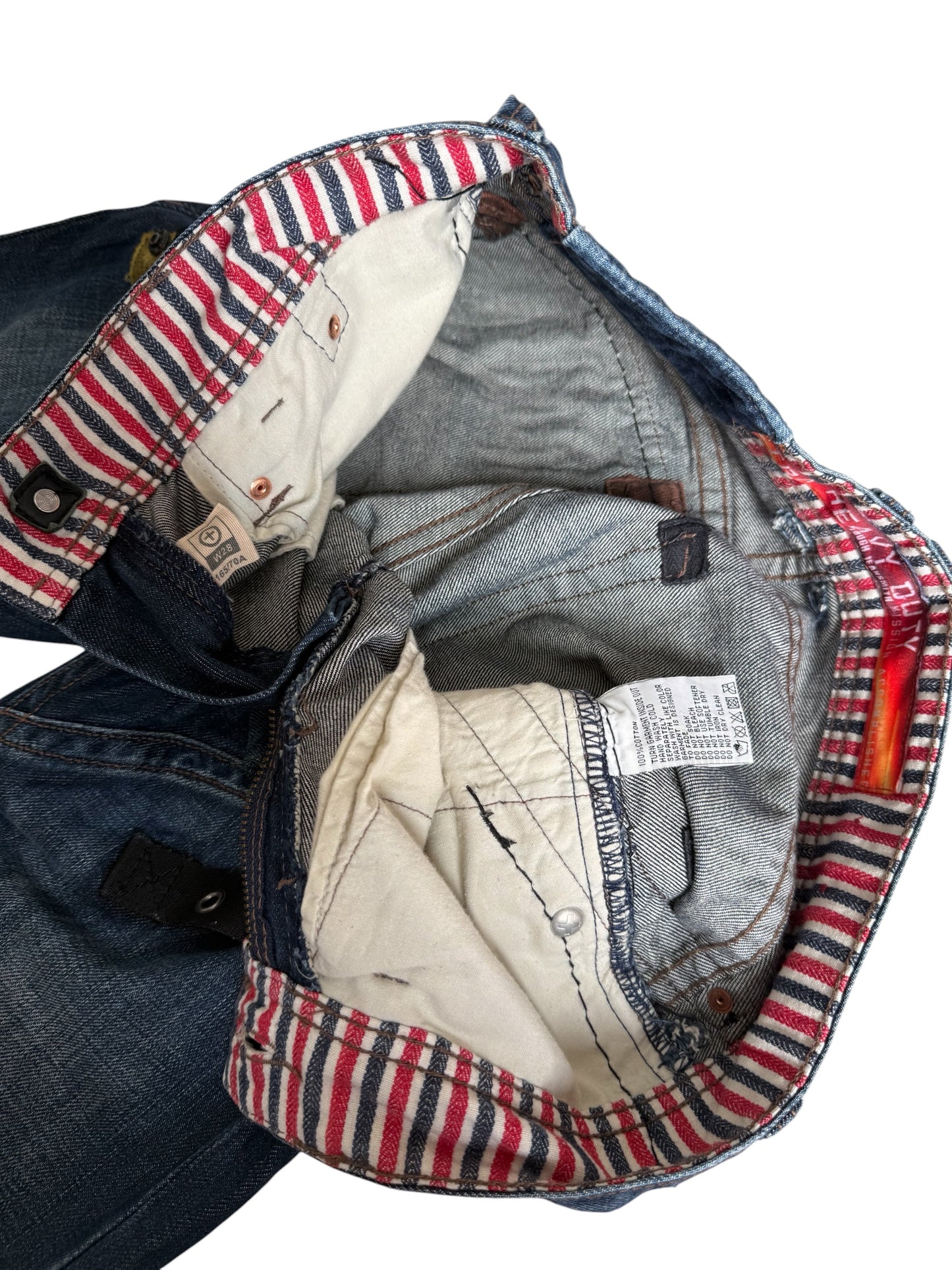 Tough Jeansmith Heavy Duty Utility Denim Jeans Tactical Strap Y2K