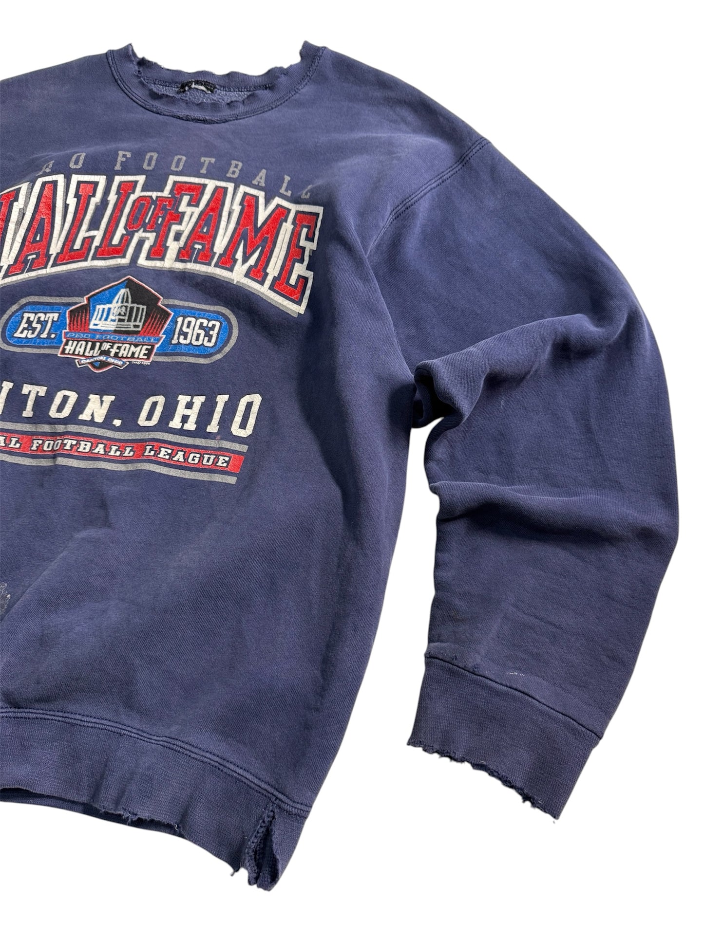 Vintage 1999 Pro Football Hall of Fame Crewneck Sweatshirt Distressed USA