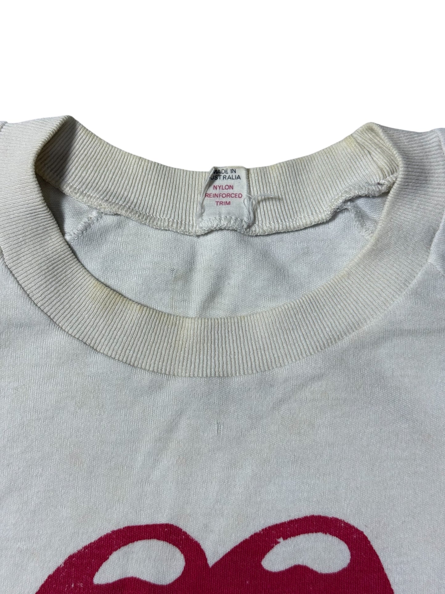 Vintage 1980s The Rolling Stones Tongue Logo Raglan Tshirt Speedo Australia