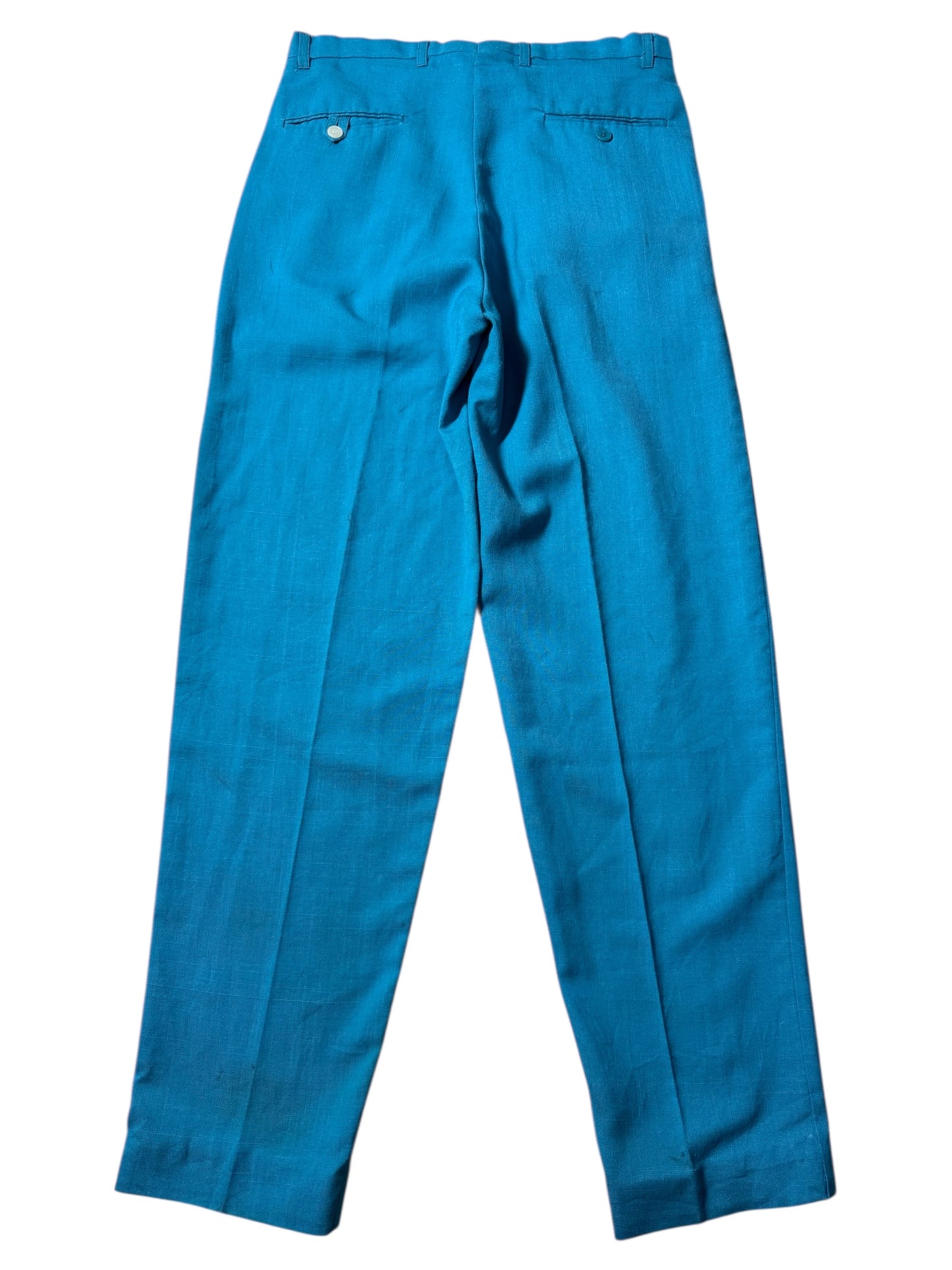 Vintage Cotler Pleated Trousers Teal Blue Classic American Slacks