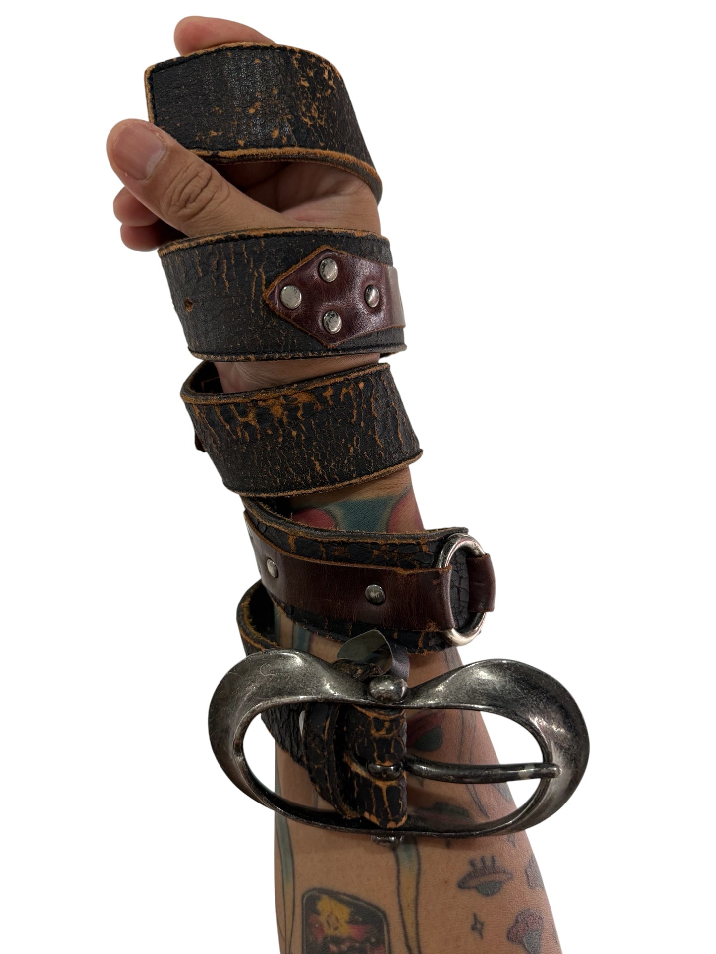 Vintage Morgan Homme Distressed Leather Belt
