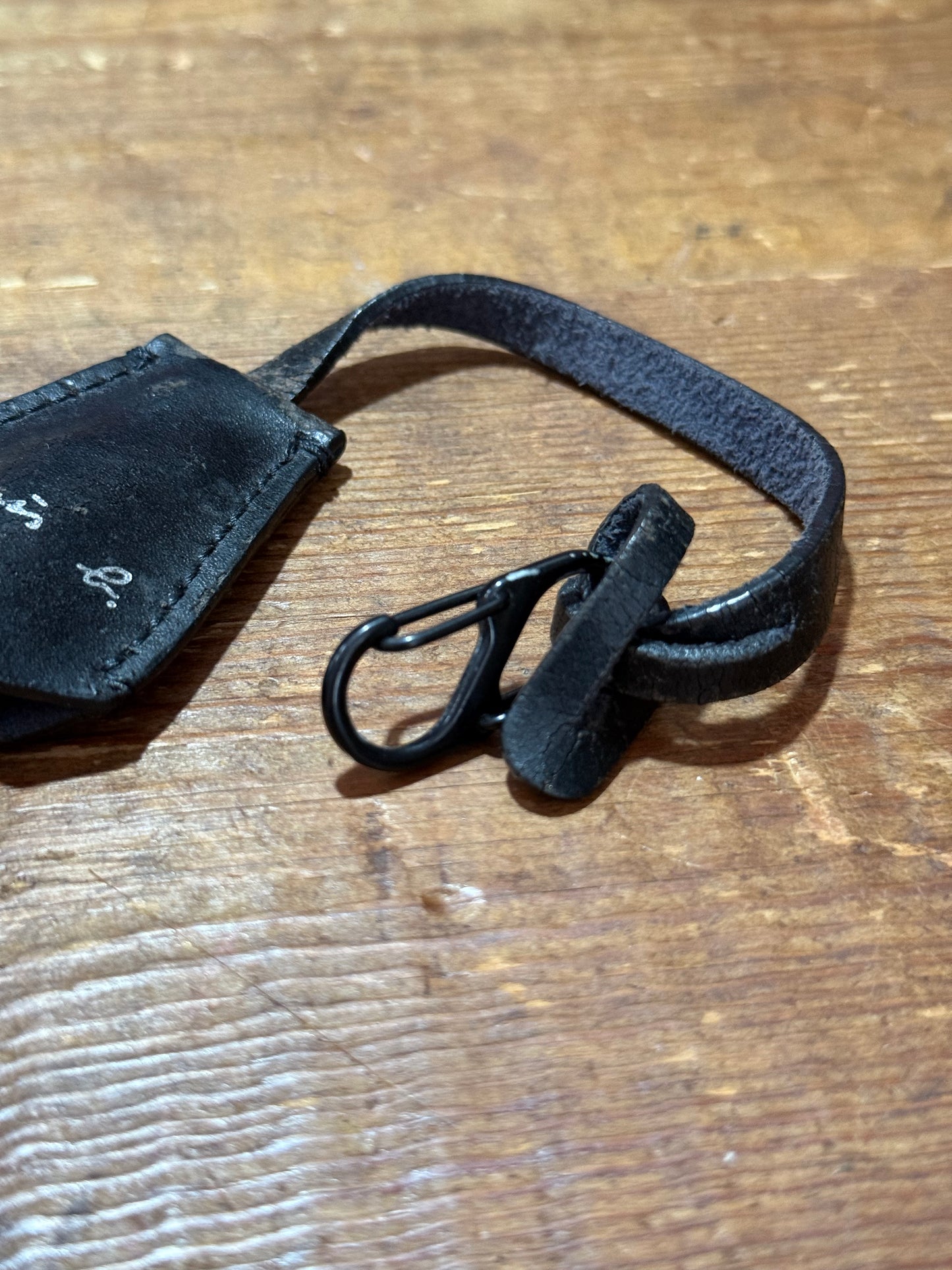 Vintage Agnes b. Leather Keychain Padlock Set