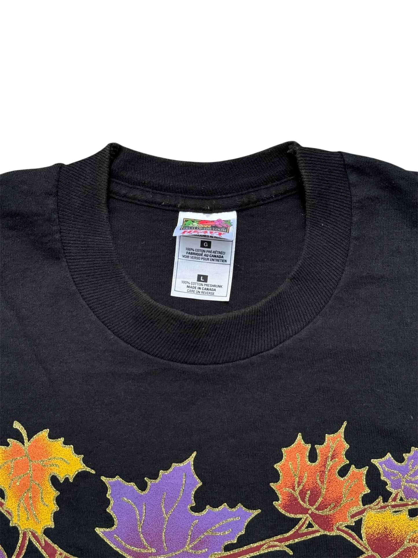Vintage Autumn Leaves Glitter Graphic Tshirt