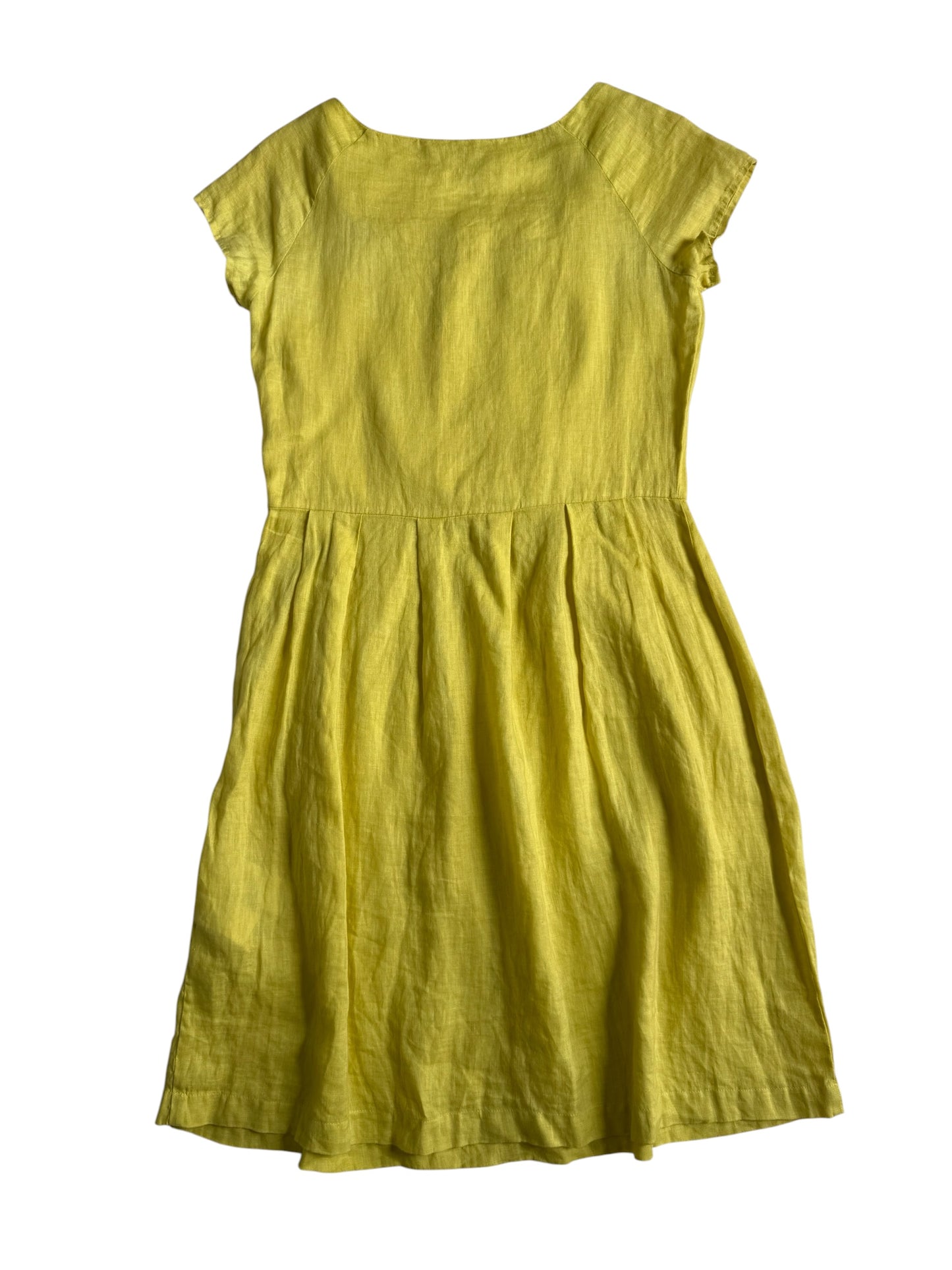 120% Lino Italy Linen Yellow Midi Dress