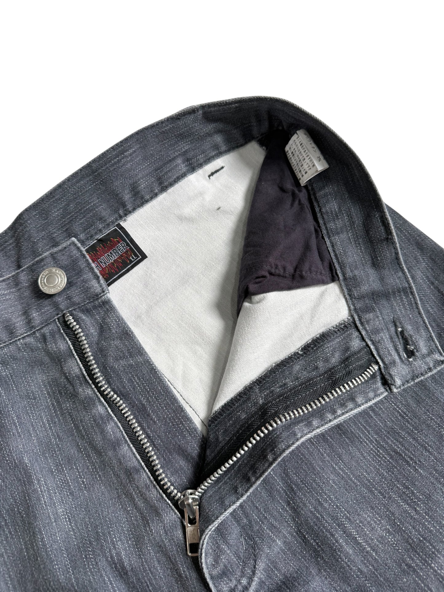 Slash Number Strap Denim Pants Japanese Streetwear Bondage Jeans
