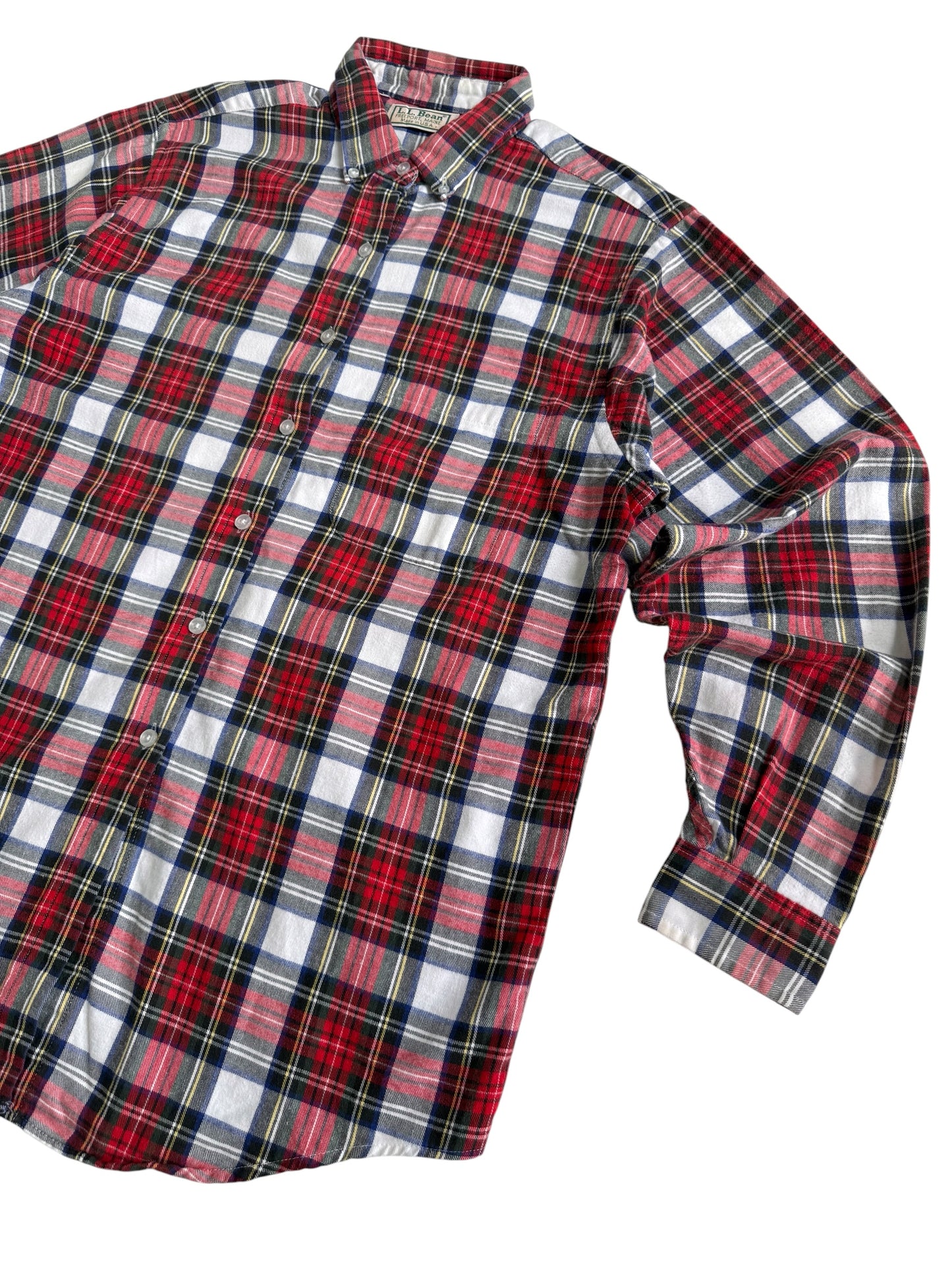 Vintage LL Bean Made in USA Plaid Button Down Flannel Shirt
