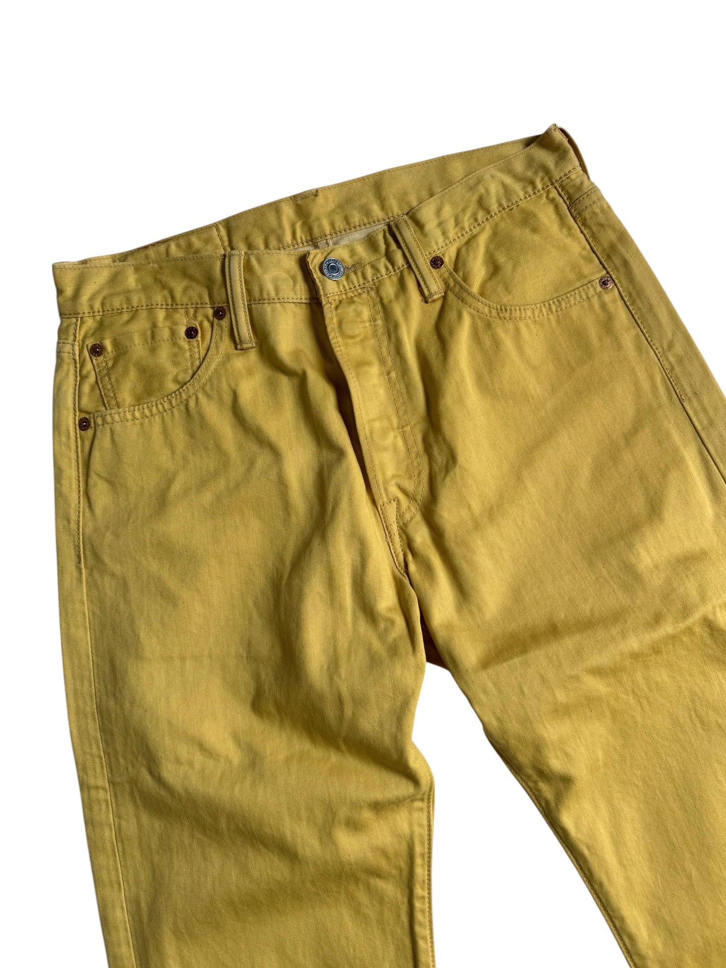 Levis 501 Mustard Yellow Denim Jeans Made in Poland