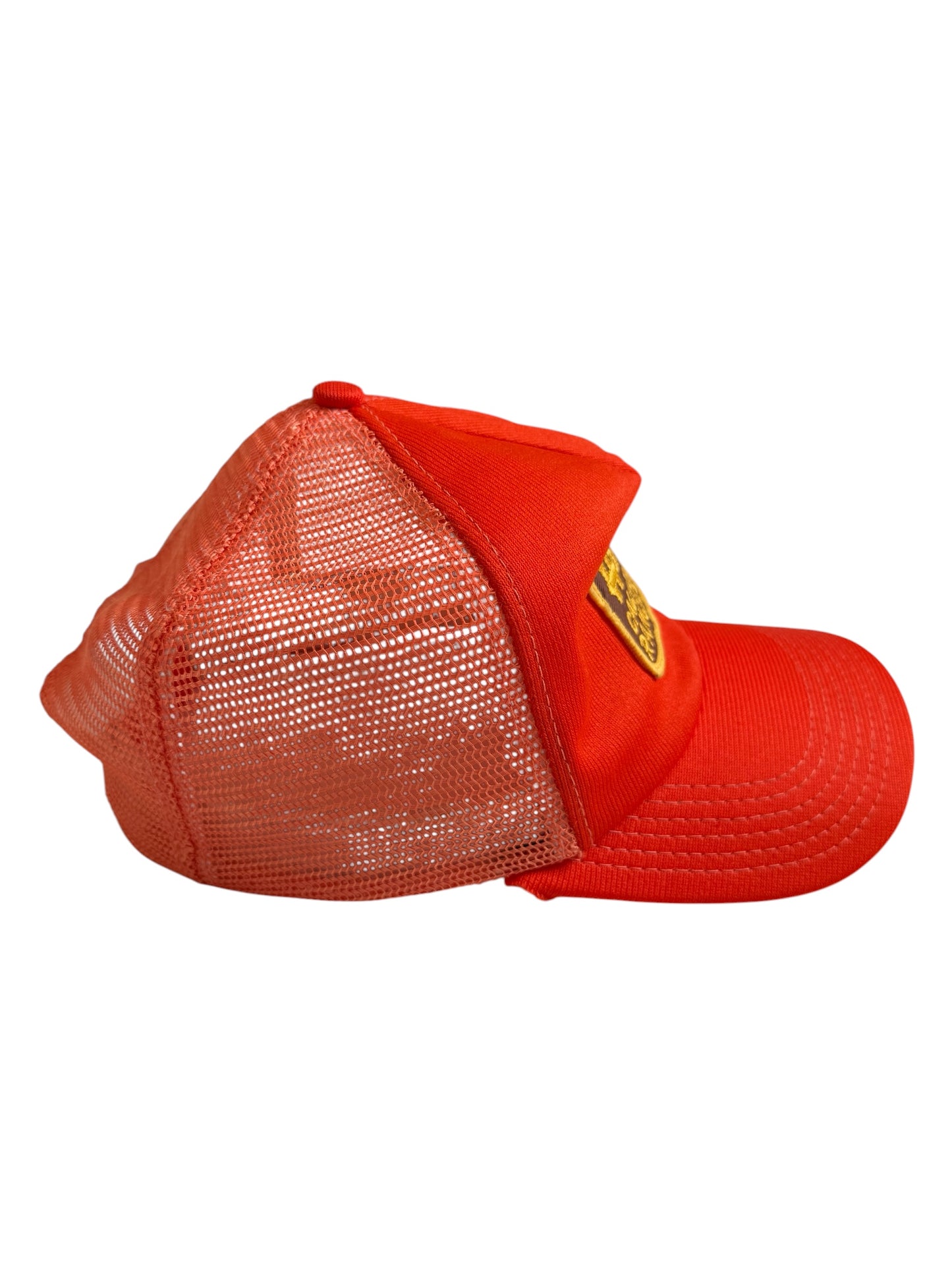 Vintage H Bar C California Ranchwear Orange Mesh Trucker Cap Made in USA