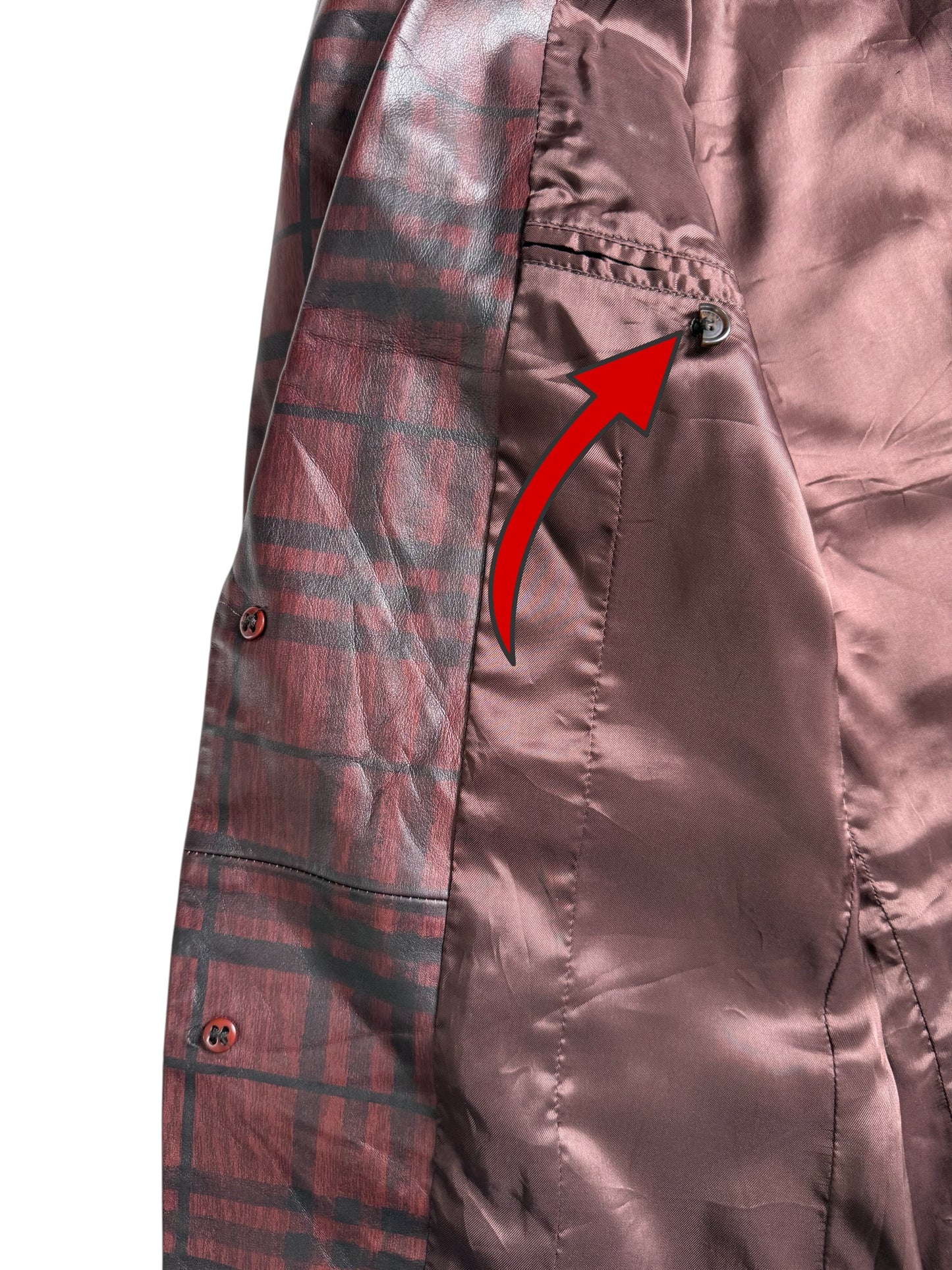Burberry Leather Plaid Nova Check Blazer Jacket Made In Italy