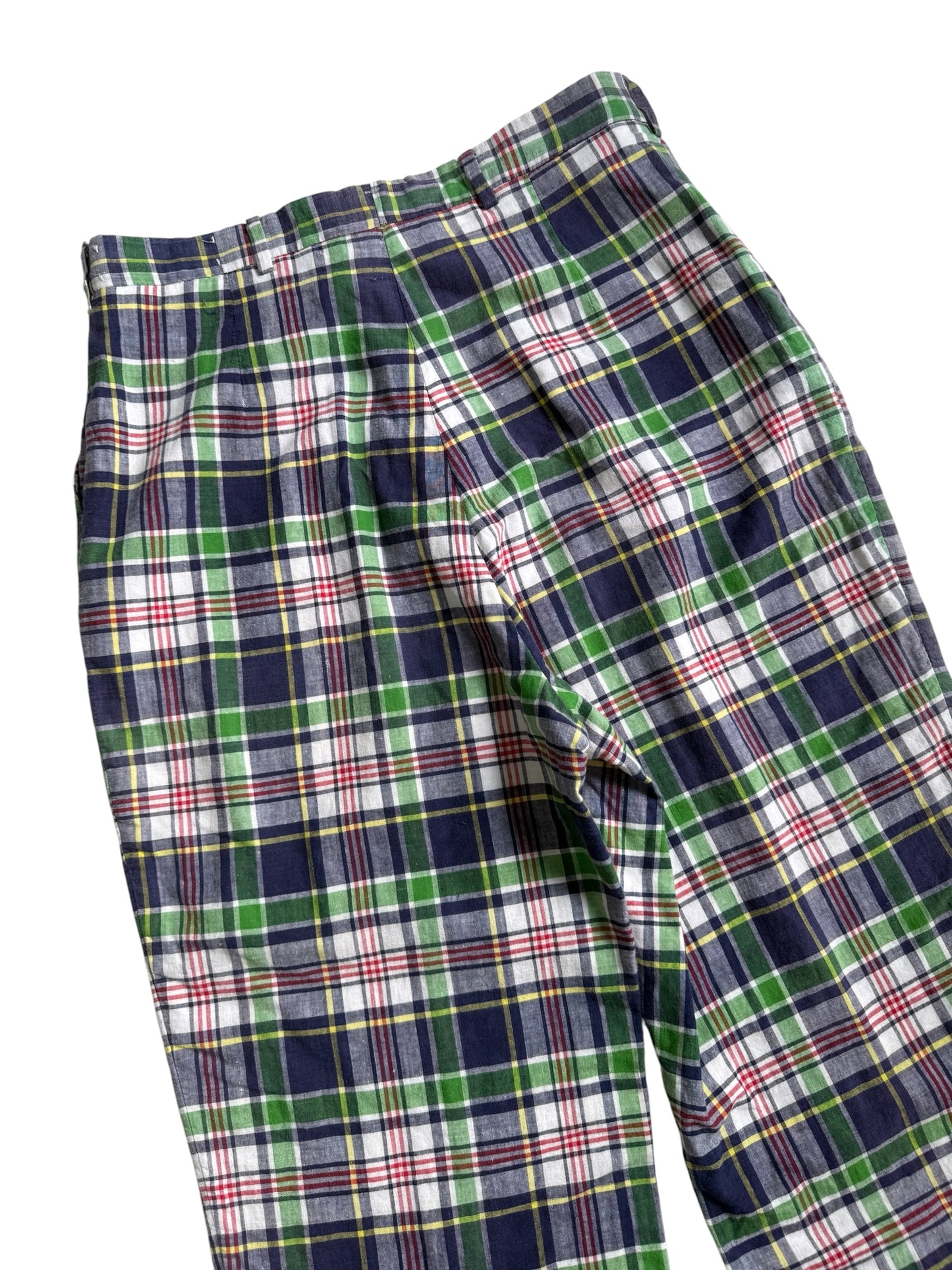 Vintage 1970s-80s Plaid Cotton Pants
