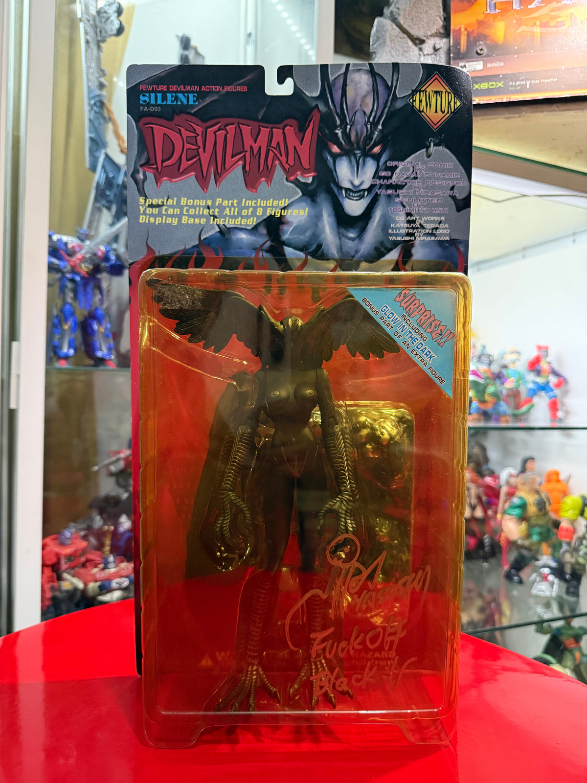 Vintage Devilman Silene Fewture Action Figure Signed Yasushi Nirasawa Autograph