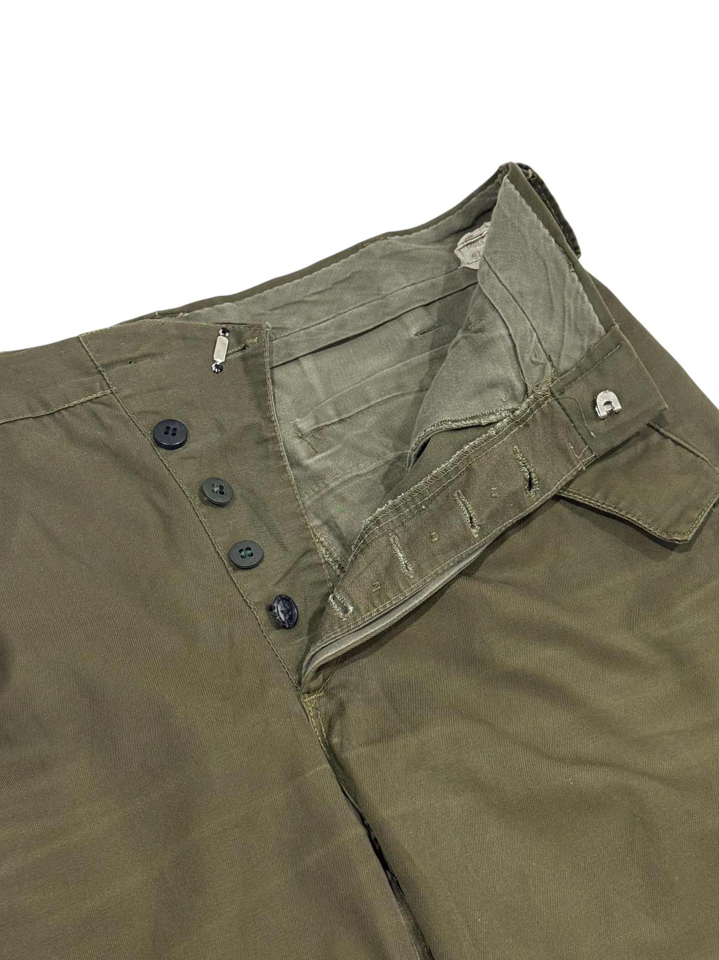 Vintage 1984 Italian Military Zip Leg Field Trousers OG