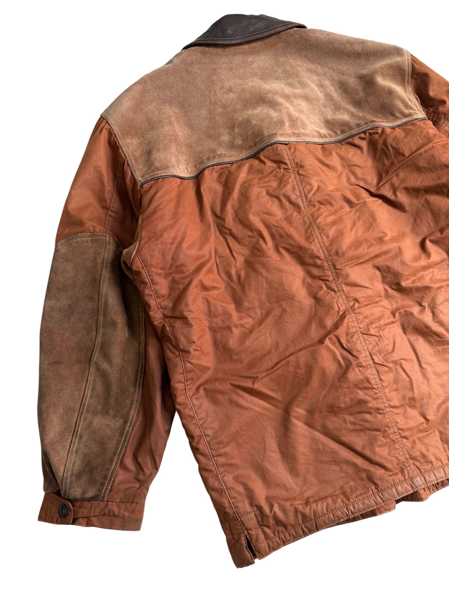 Vintage 1980s Cinquanta Leather Trim Hunting Jacket Made in Italy