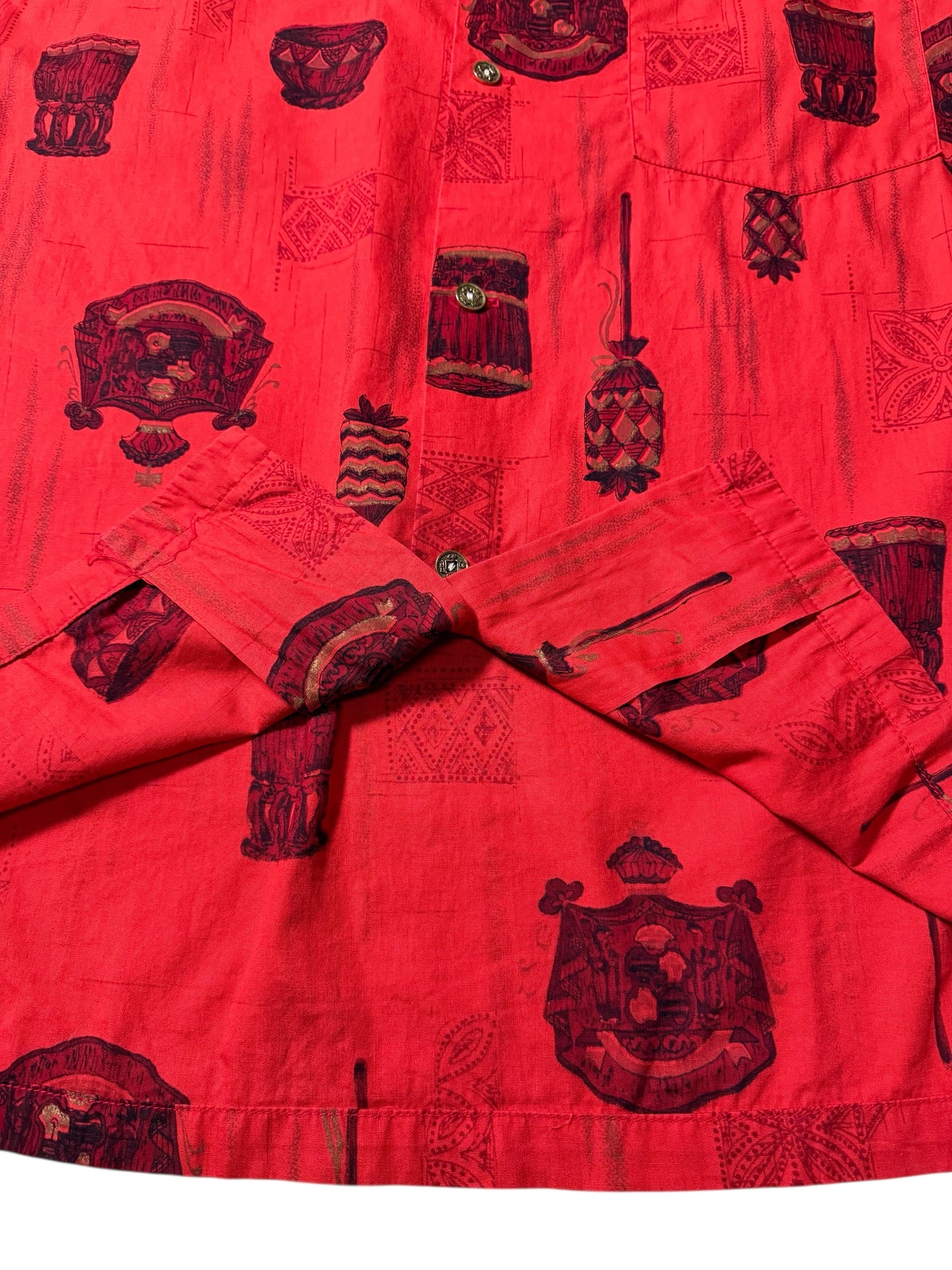 Vintage Made in Hawaii Red Printed Aloha Shirt