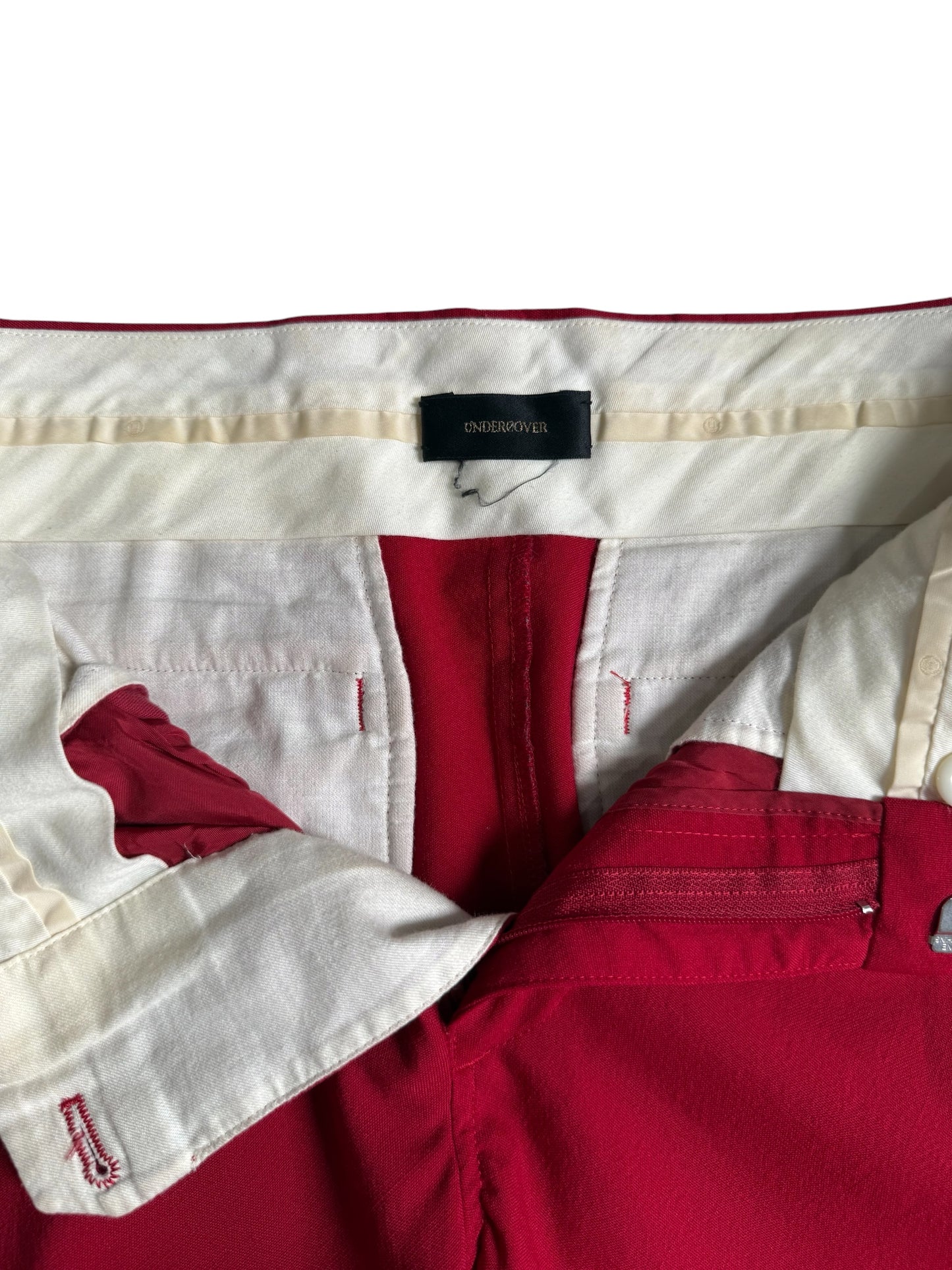 Undercover Japan Red Wool Trousers Slim Pants
