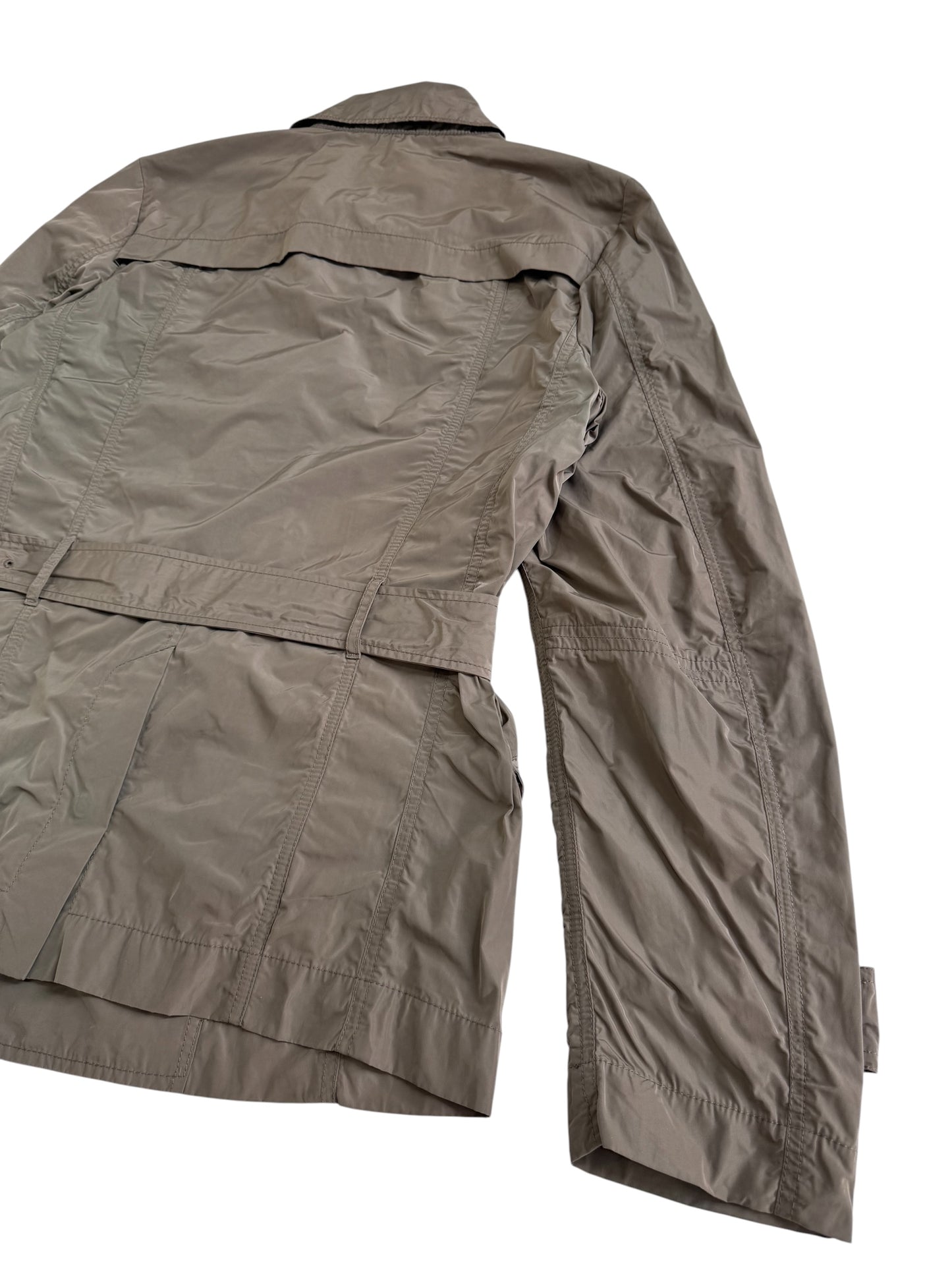 Diesel Lightweight Belted Trench Jacket Military Field Coat Olive Grey