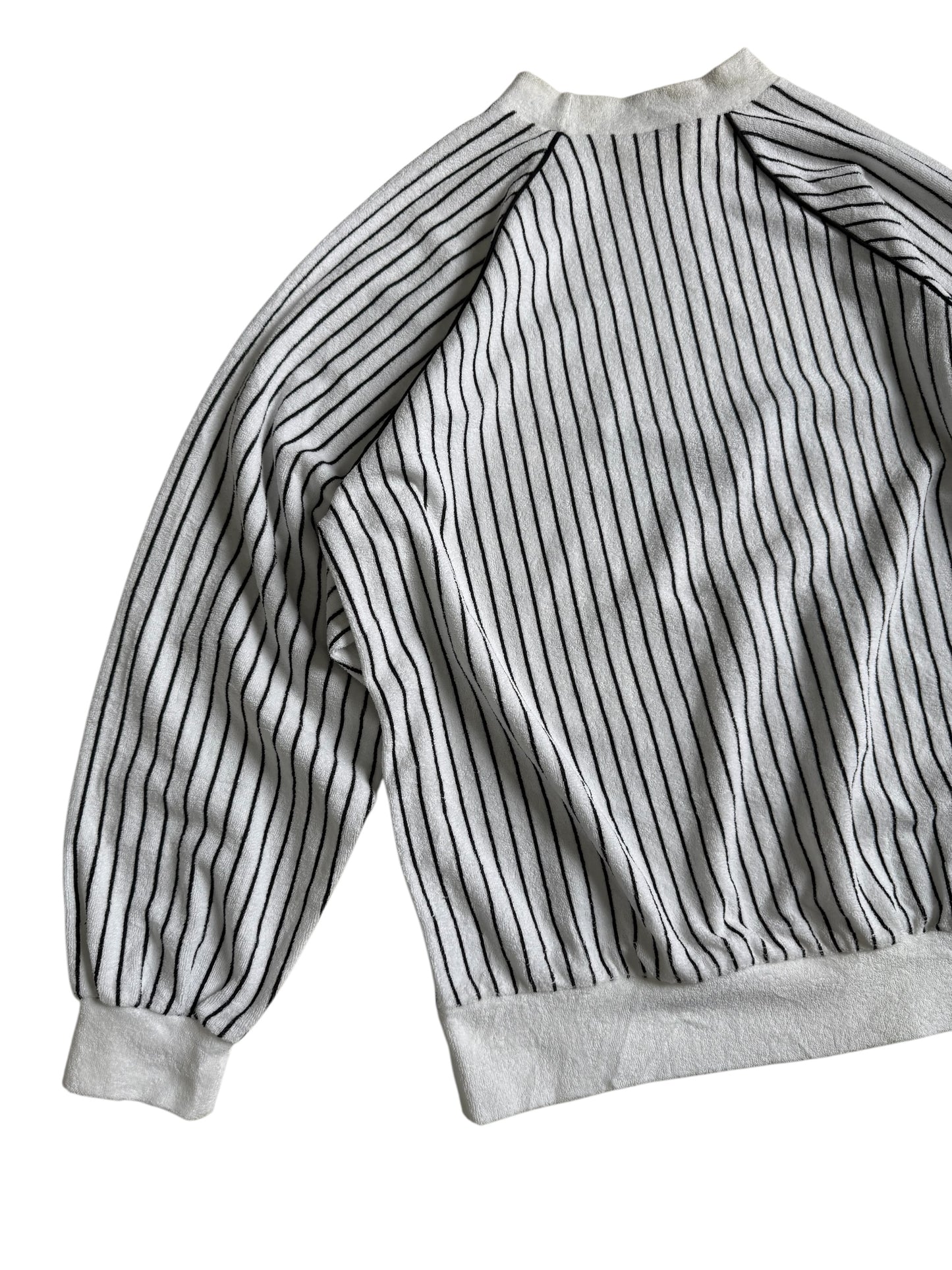 Vintage 1970s-80s West Germany Jazz Graphic Striped Terry Cloth Sweatshirt